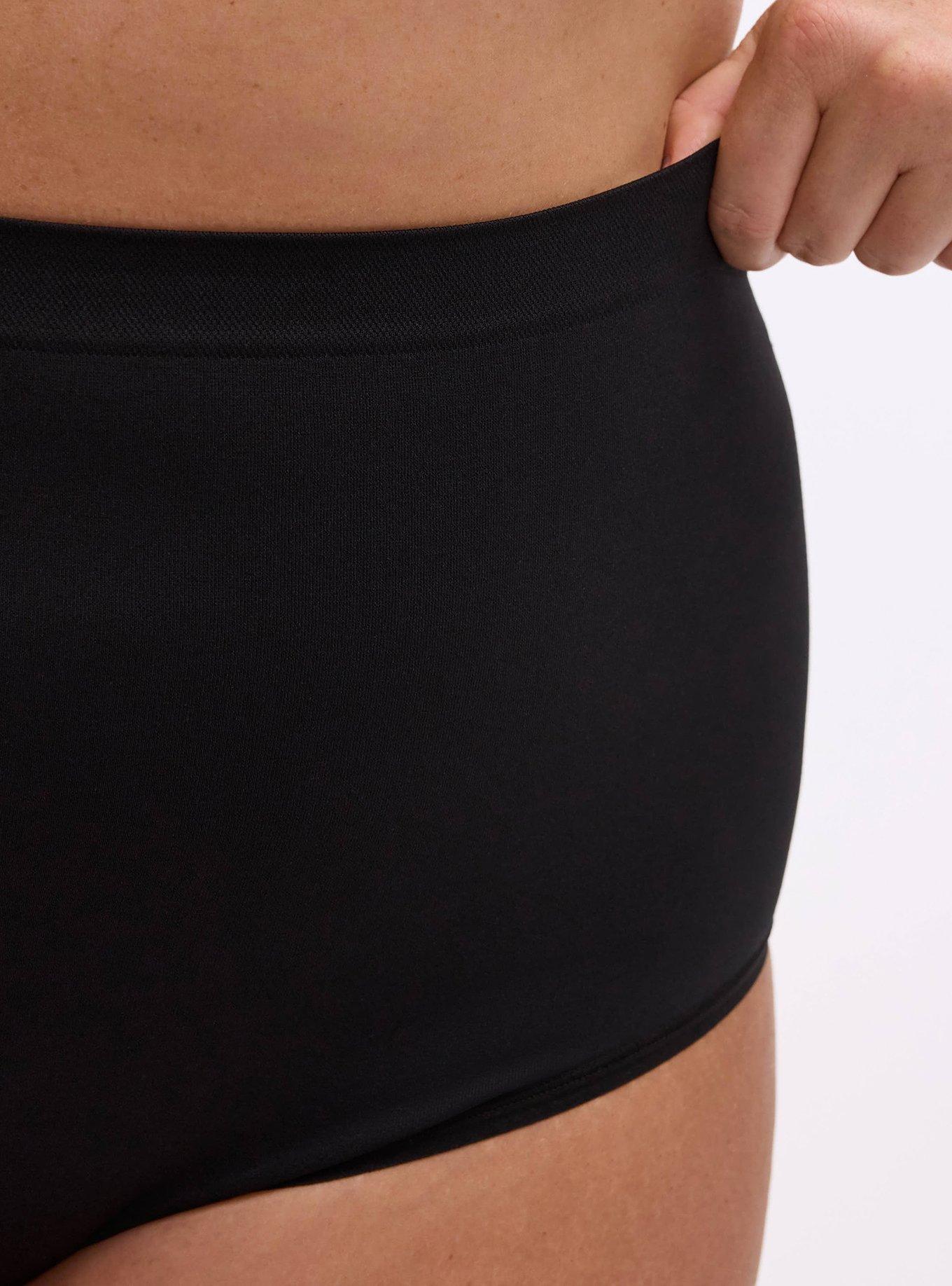 Plus Size Seamless Smooth High-Rise Brief Panty, RICH BLACK, alternate