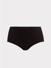 Plus Size Seamless Smooth Mid-Rise Brief Panty, RICH BLACK, hi-res