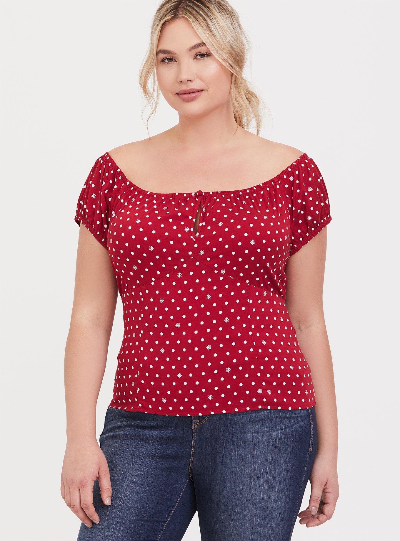 Plus Size - Off Shoulder Peplum Top - Torrid