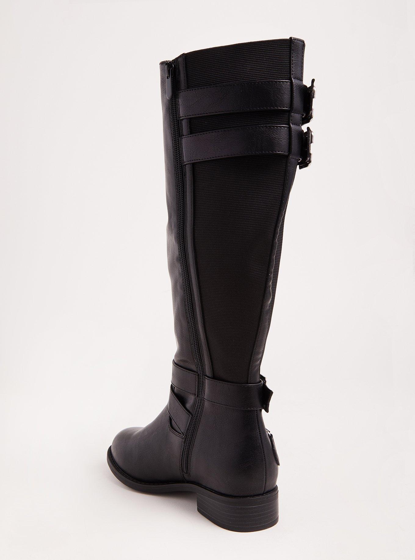 Plus Size Faux Leather Tall Boot (WW), BLACK, alternate