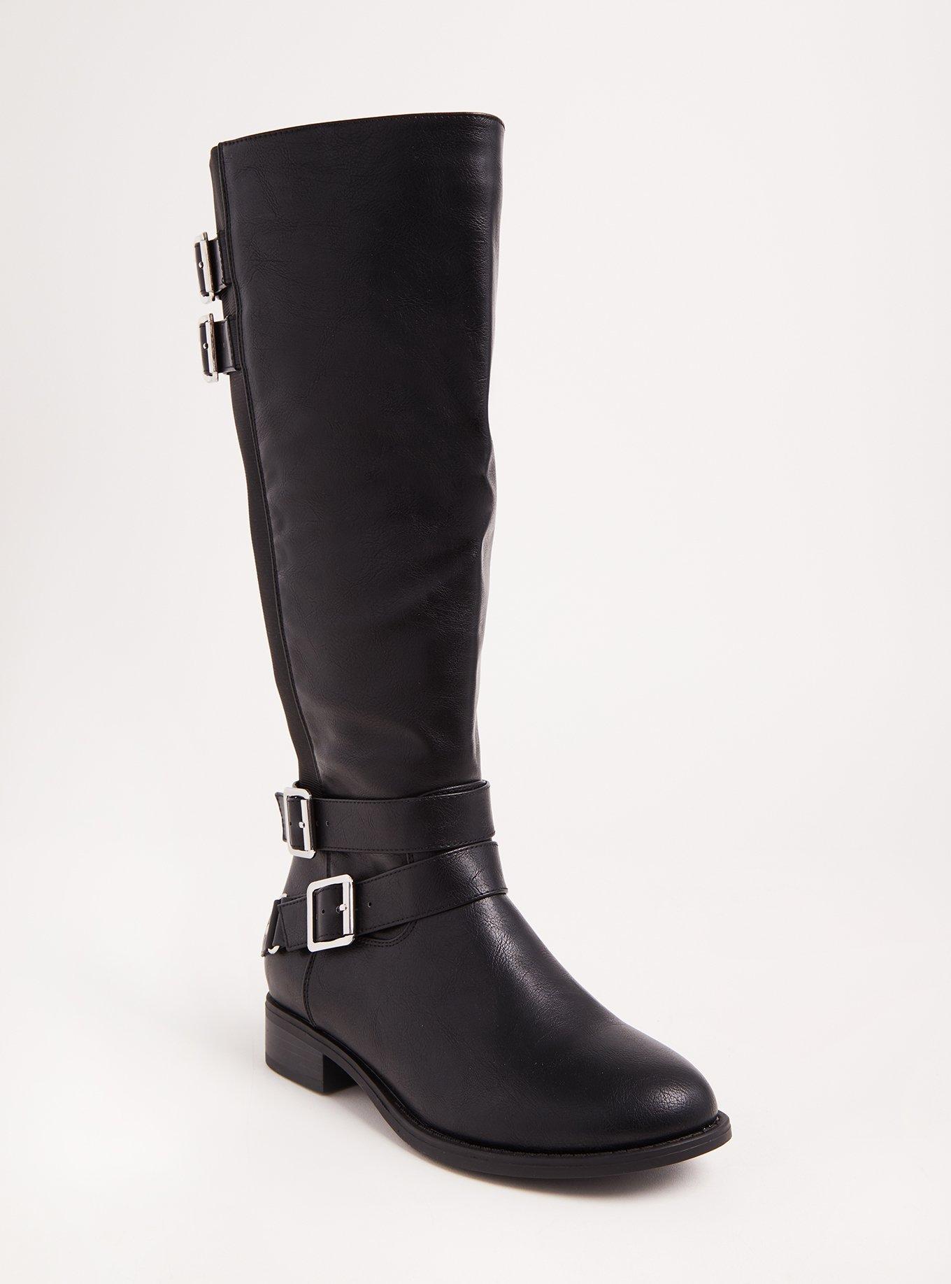 Plus Size Faux Leather Tall Boot (WW), BLACK, hi-res
