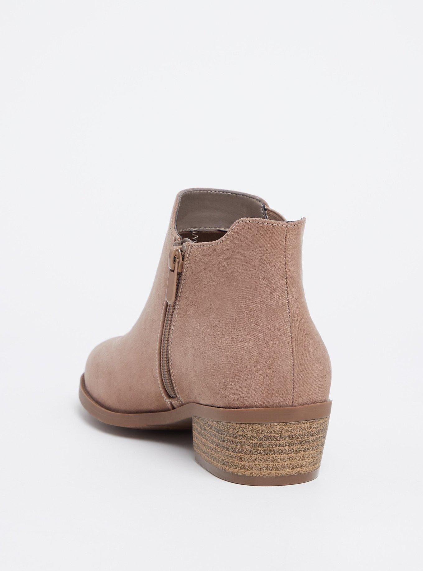 Plus Size Faux Suede Ankle Boot (WW), TAUPE, alternate