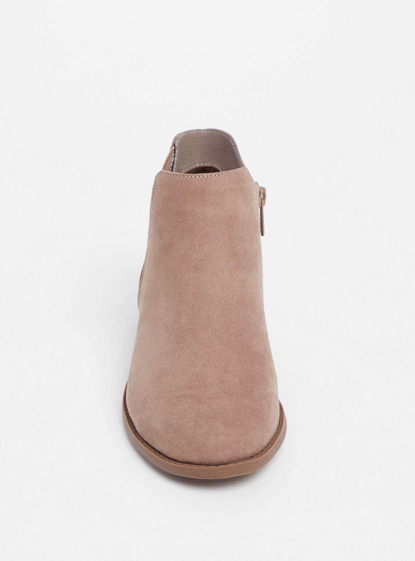 Plus Size Faux Suede Ankle Boot (WW), TAUPE, alternate