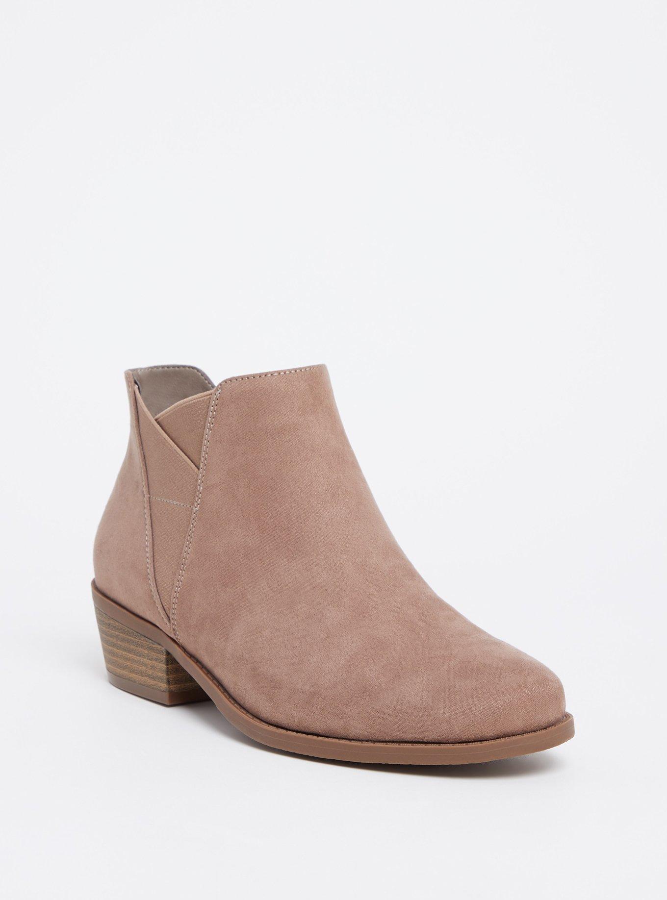 Plus Size Faux Suede Ankle Boot (WW), TAUPE, hi-res