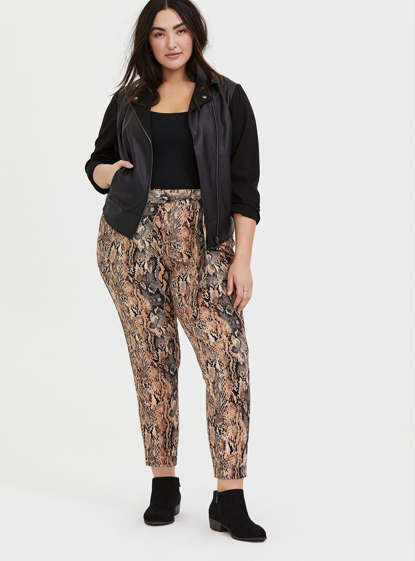 Plus Size - Pull-On Taper Stretch Crepe High-Rise Tie-Front Pant - Torrid