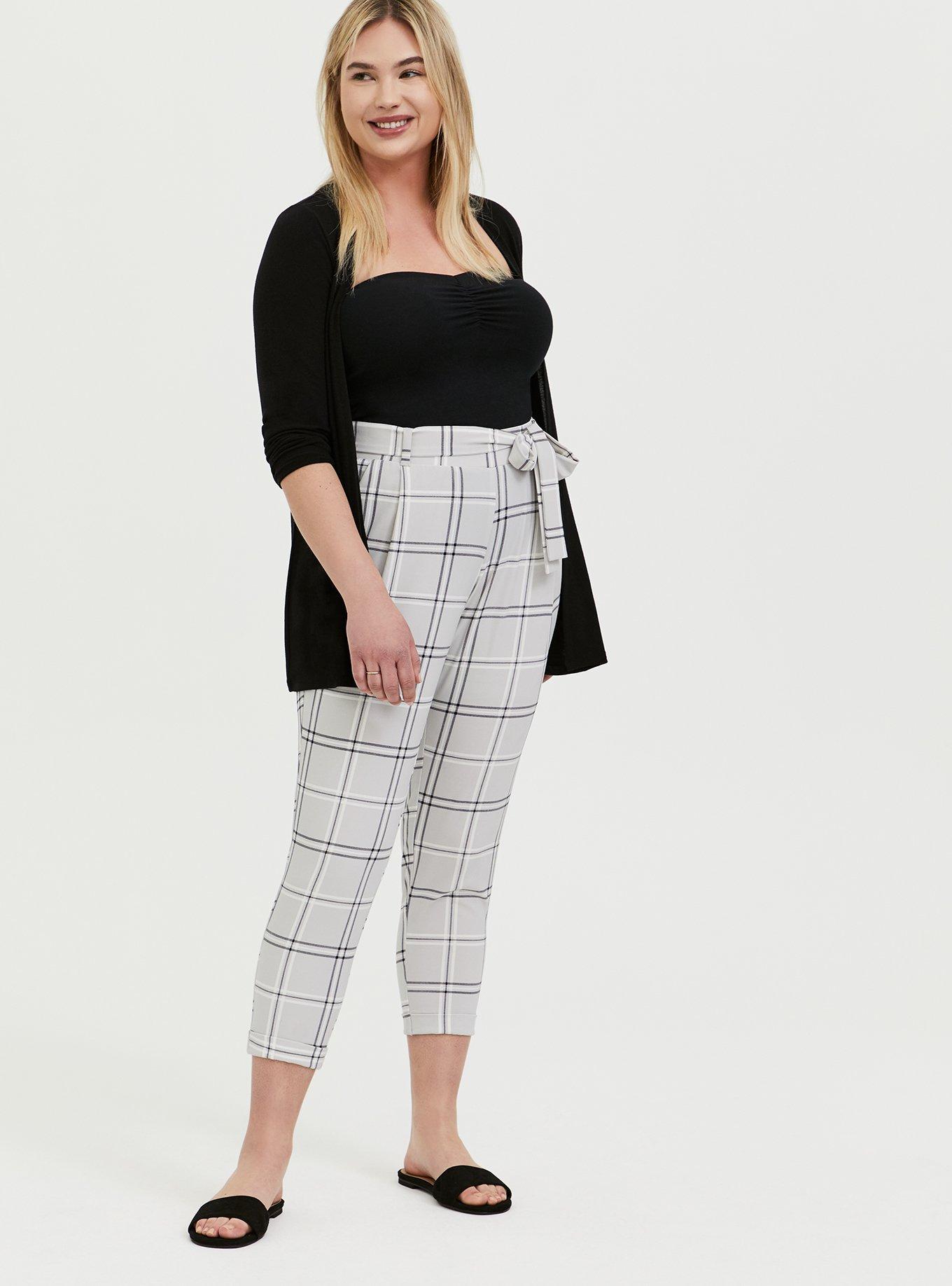 Plus Size - Pull-On Taper Stretch Crepe High-Rise Tie-Front Pant - Torrid
