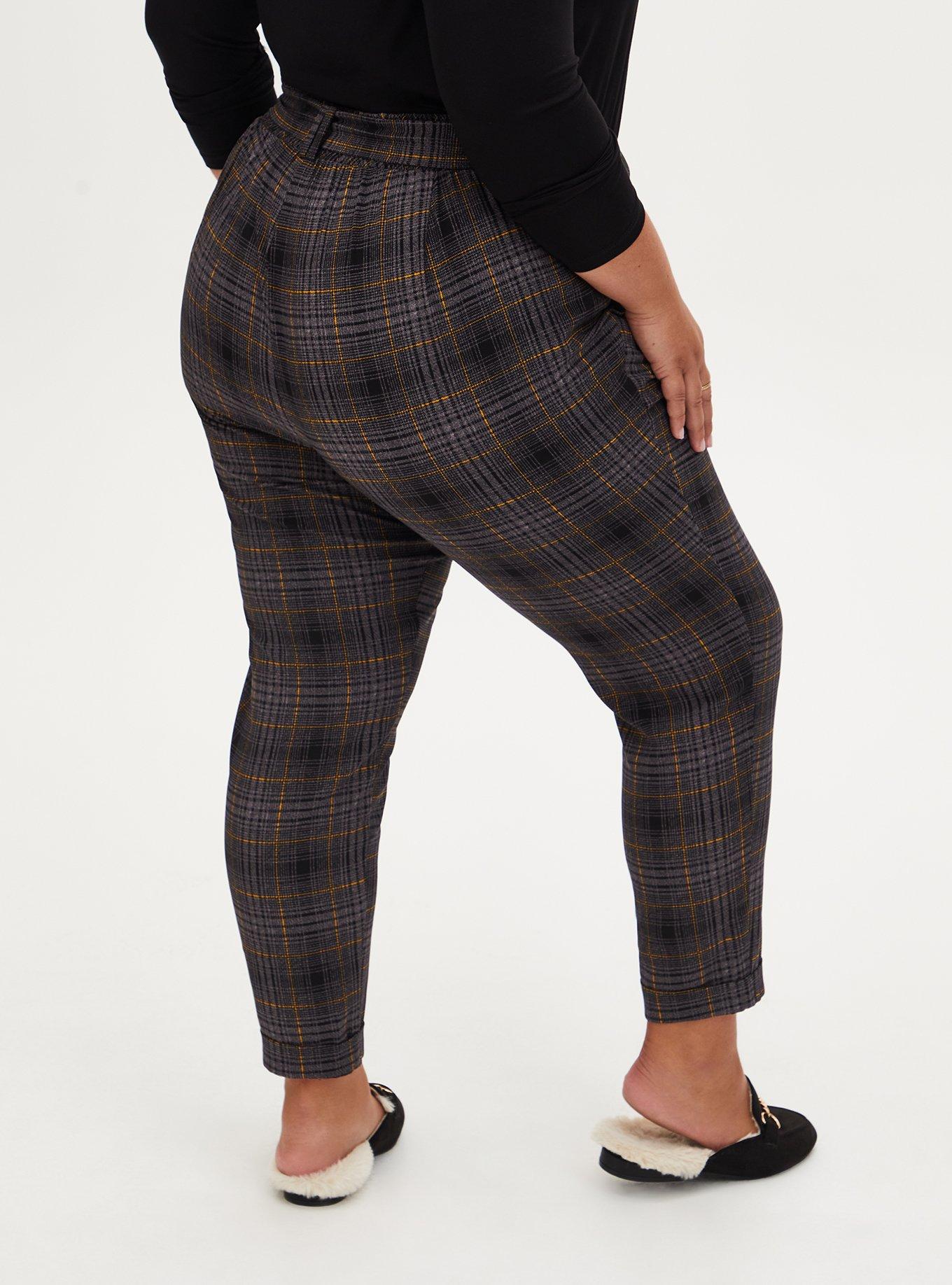 Style & Co Petite Hannah High Rise Plaid Ponte Pants, Created for