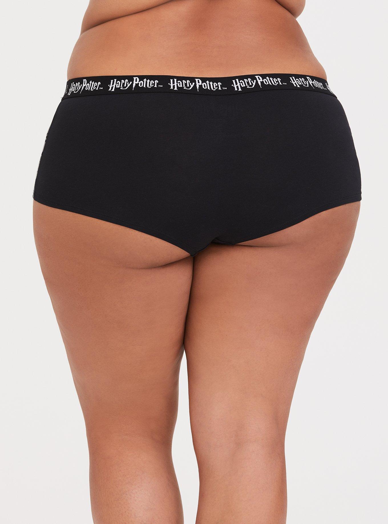 Harry Potter Newspaper Black Cotton Boyshort Panty, , alternate