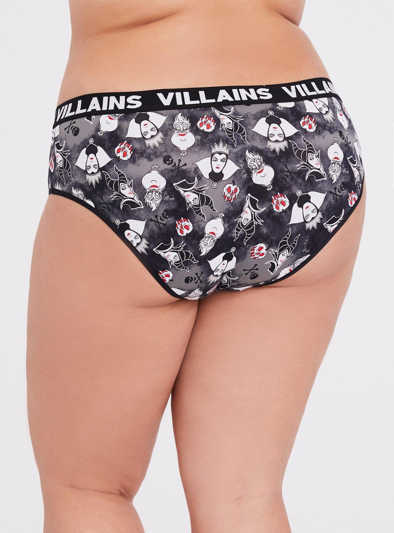 Disney Villains Black Cotton Hipster Panty, MULTI, alternate