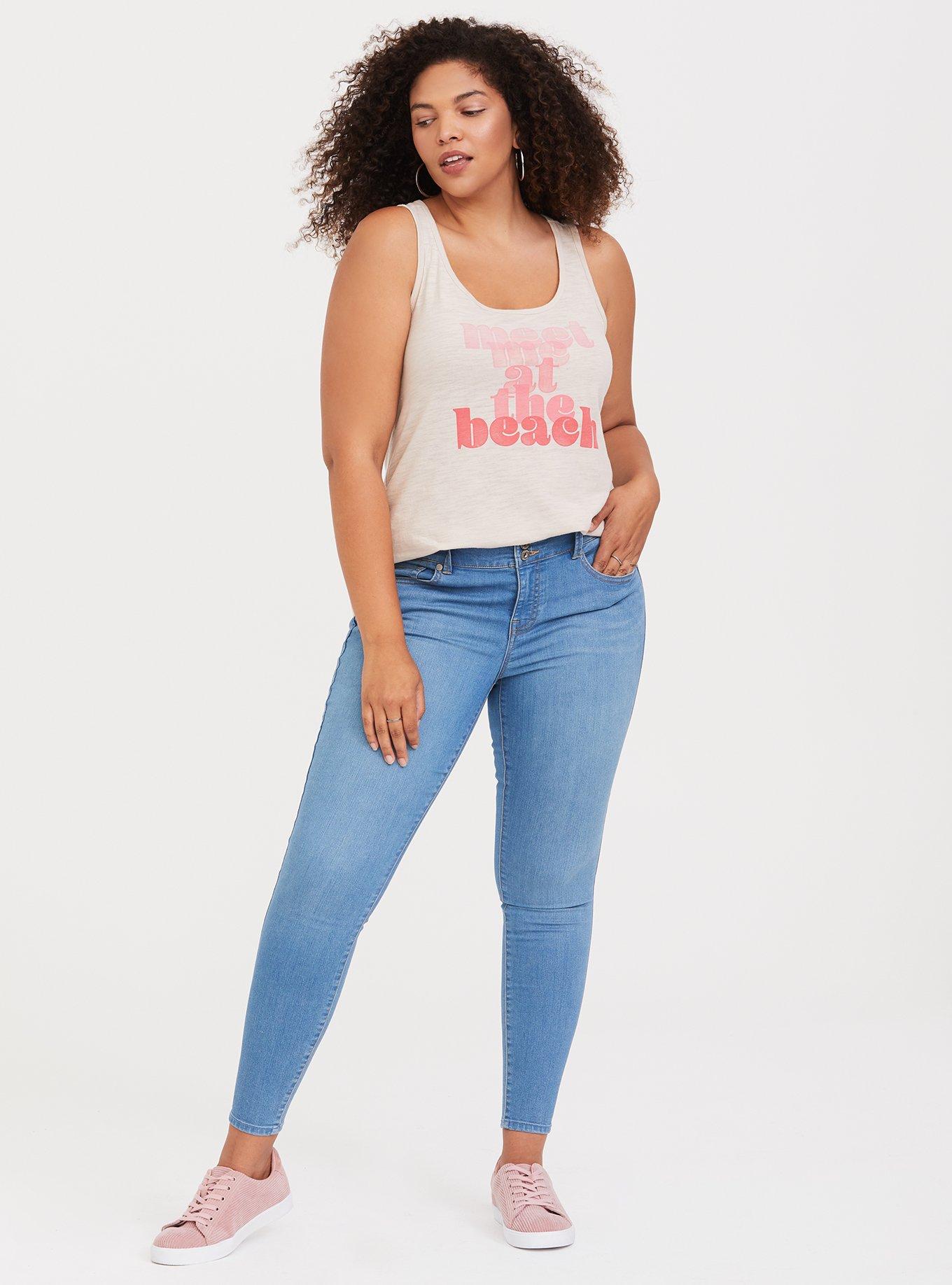 Plus Size Meet Me at the Beach Light Taupe Tank, NONEC, alternate