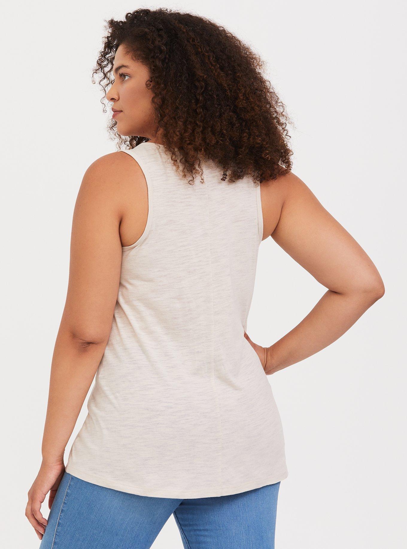 Plus Size Meet Me at the Beach Light Taupe Tank, NONEC, alternate