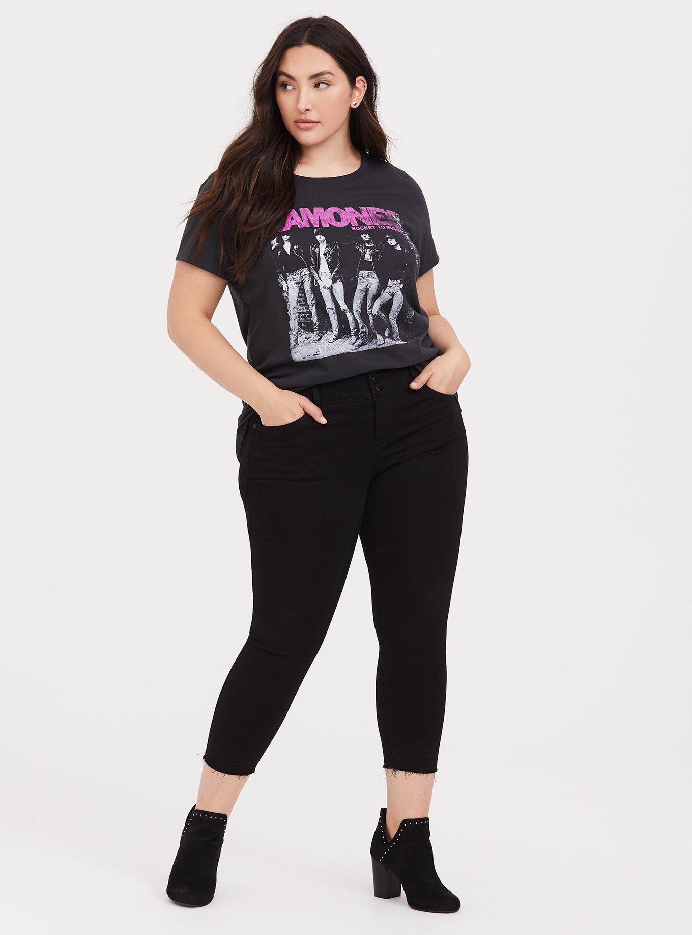 Ramones Vintage Black Slim Fit Crew Tee, DEEP BLACK, alternate