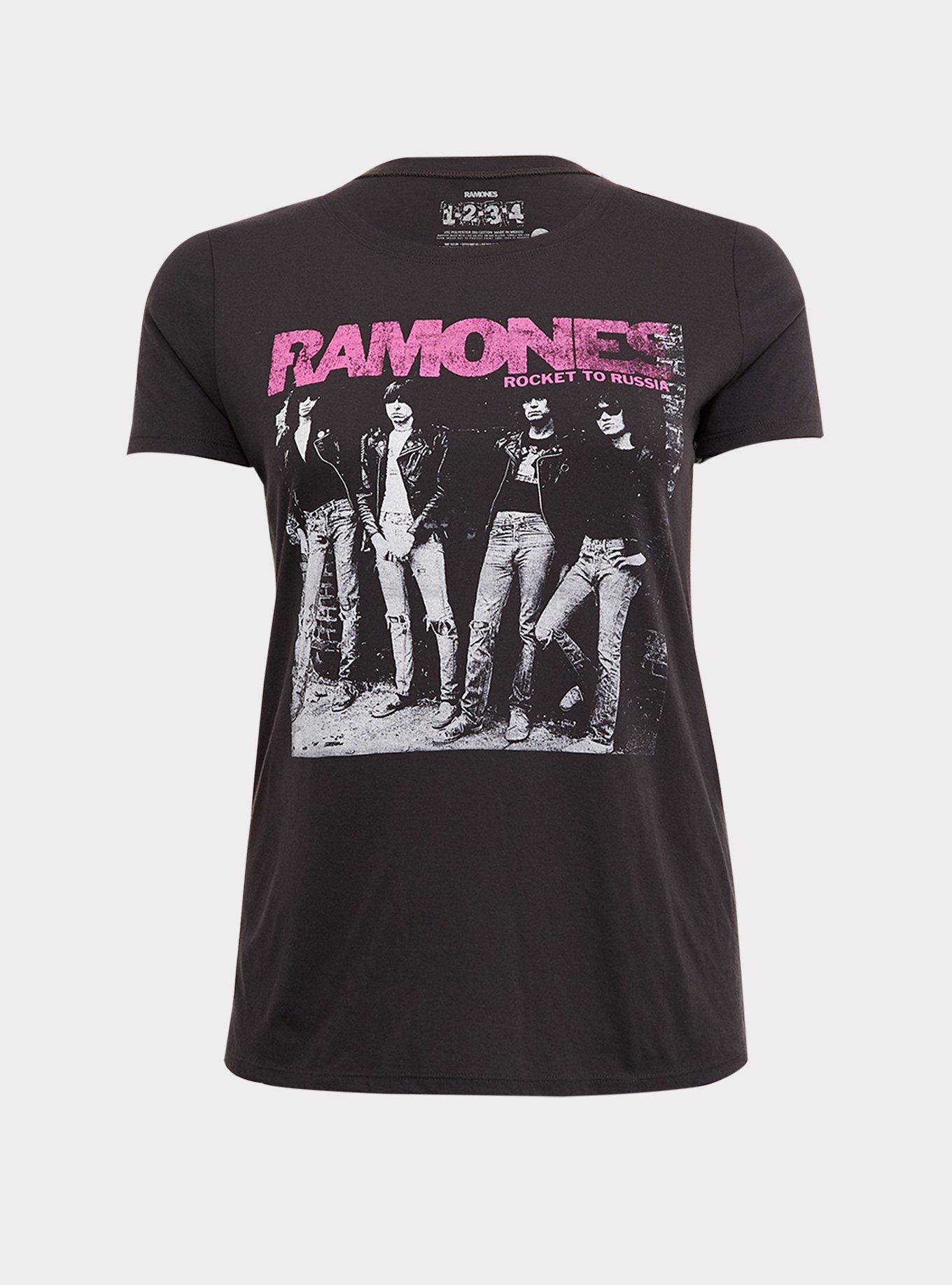 Plus Size - Ramones Vintage Black Slim Fit Crew Tee - Torrid