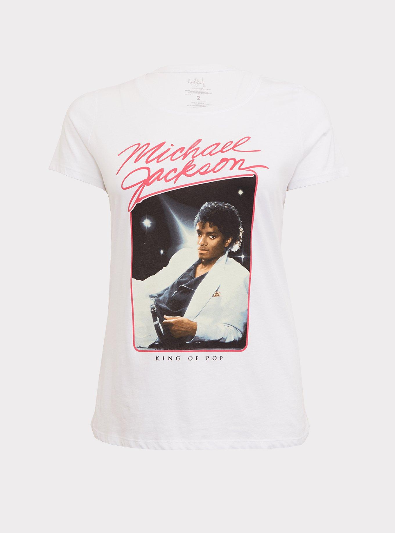 Plus Size Michael Jackson White Slim Fit Crew Tee Torrid
