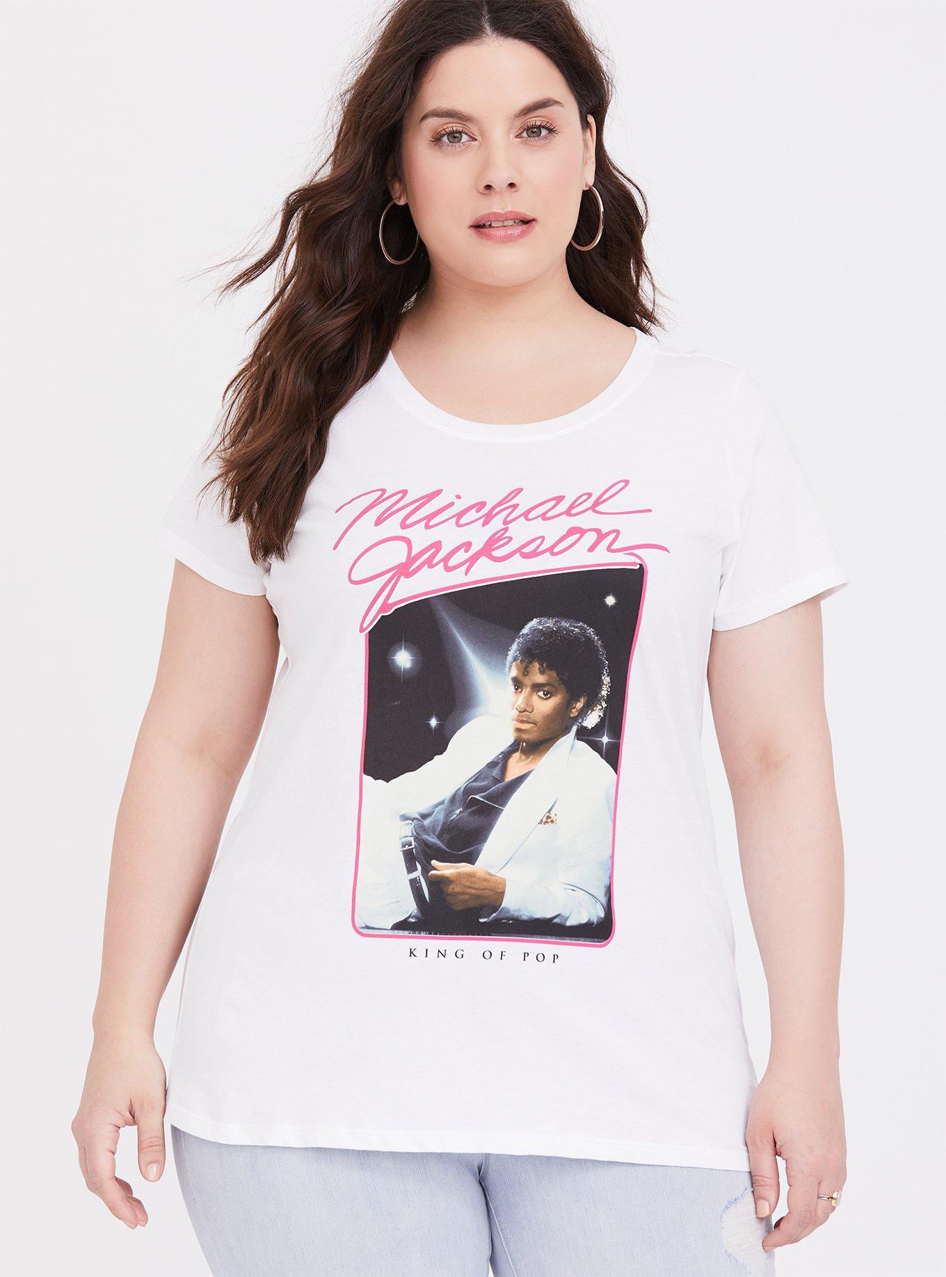 Plus Size Michael Jackson White Slim Fit Crew Tee Torrid