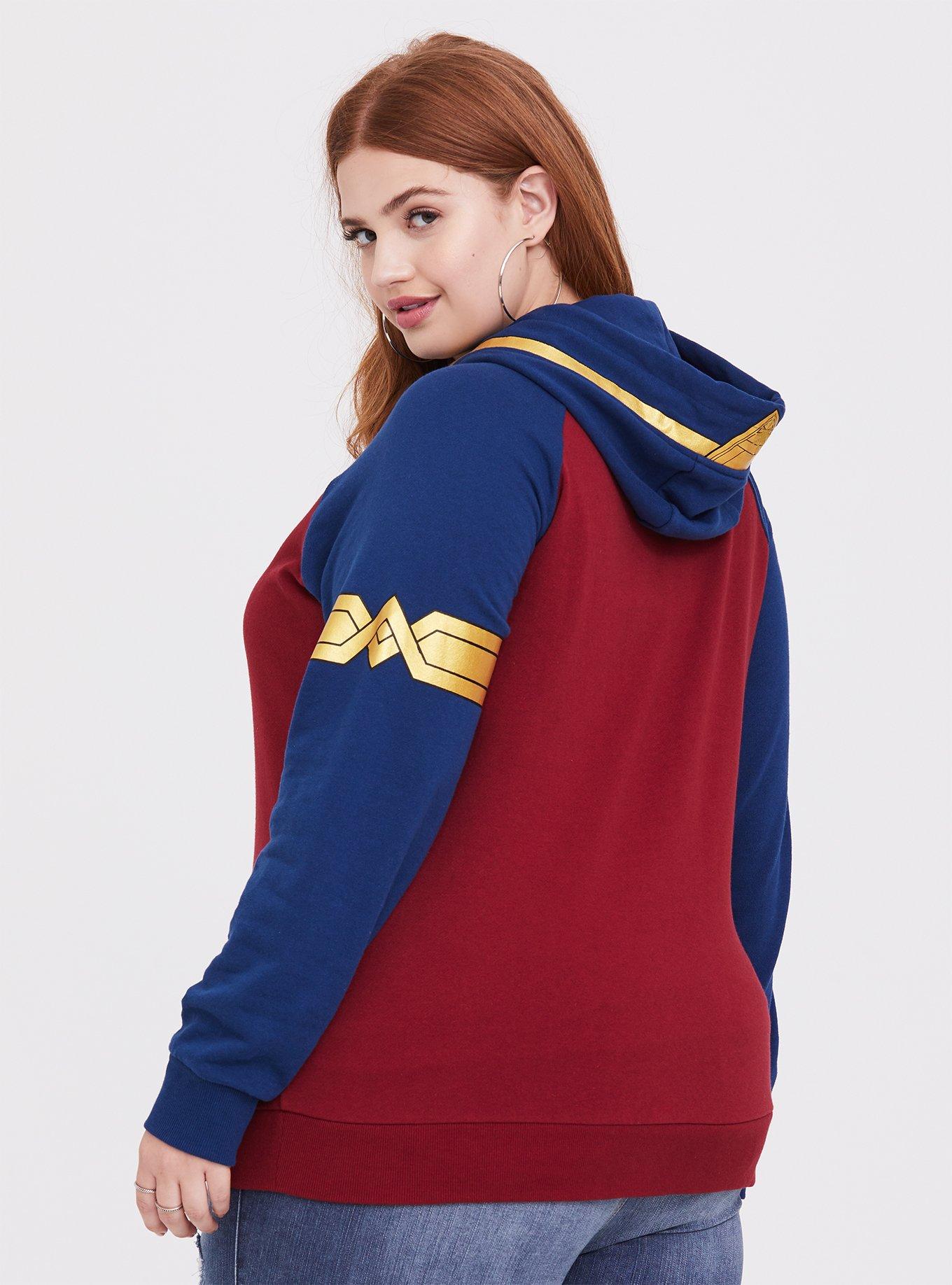 Plus Size Her Universe DC Comics Wonder Woman Red Blue Zip