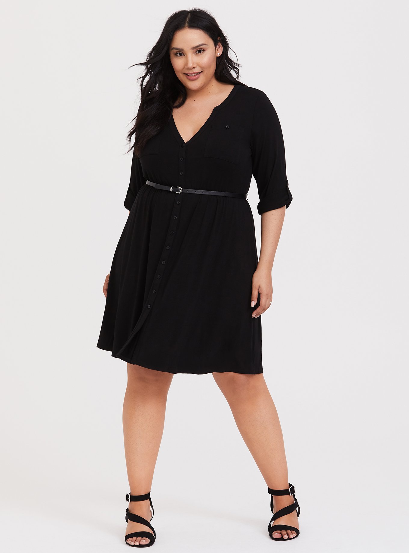 plus size jersey t shirt dress - Mini Belted Midi dress