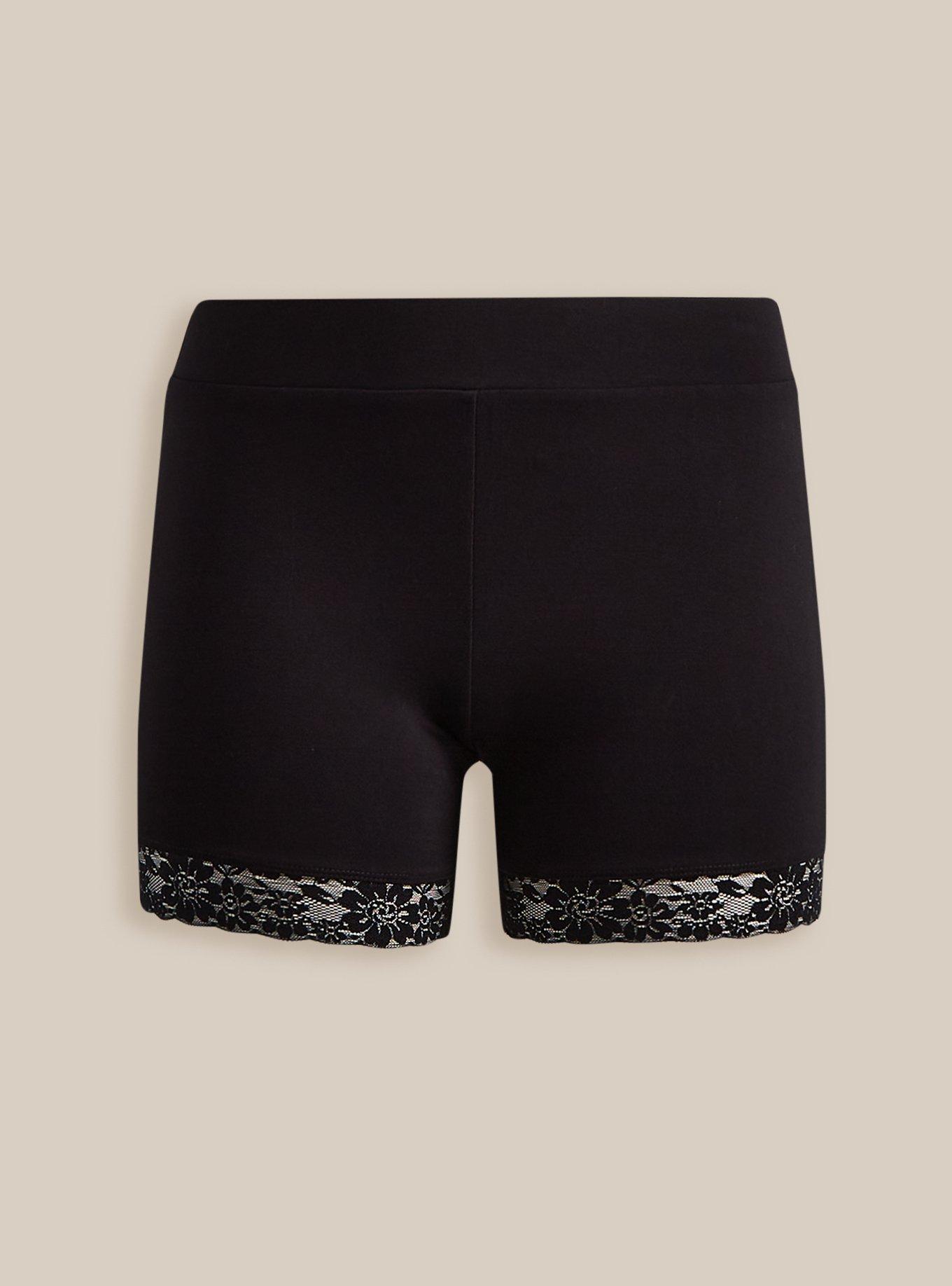 5 Inch Signature Waist Lace Trim Bike Short, BLACK, hi-res