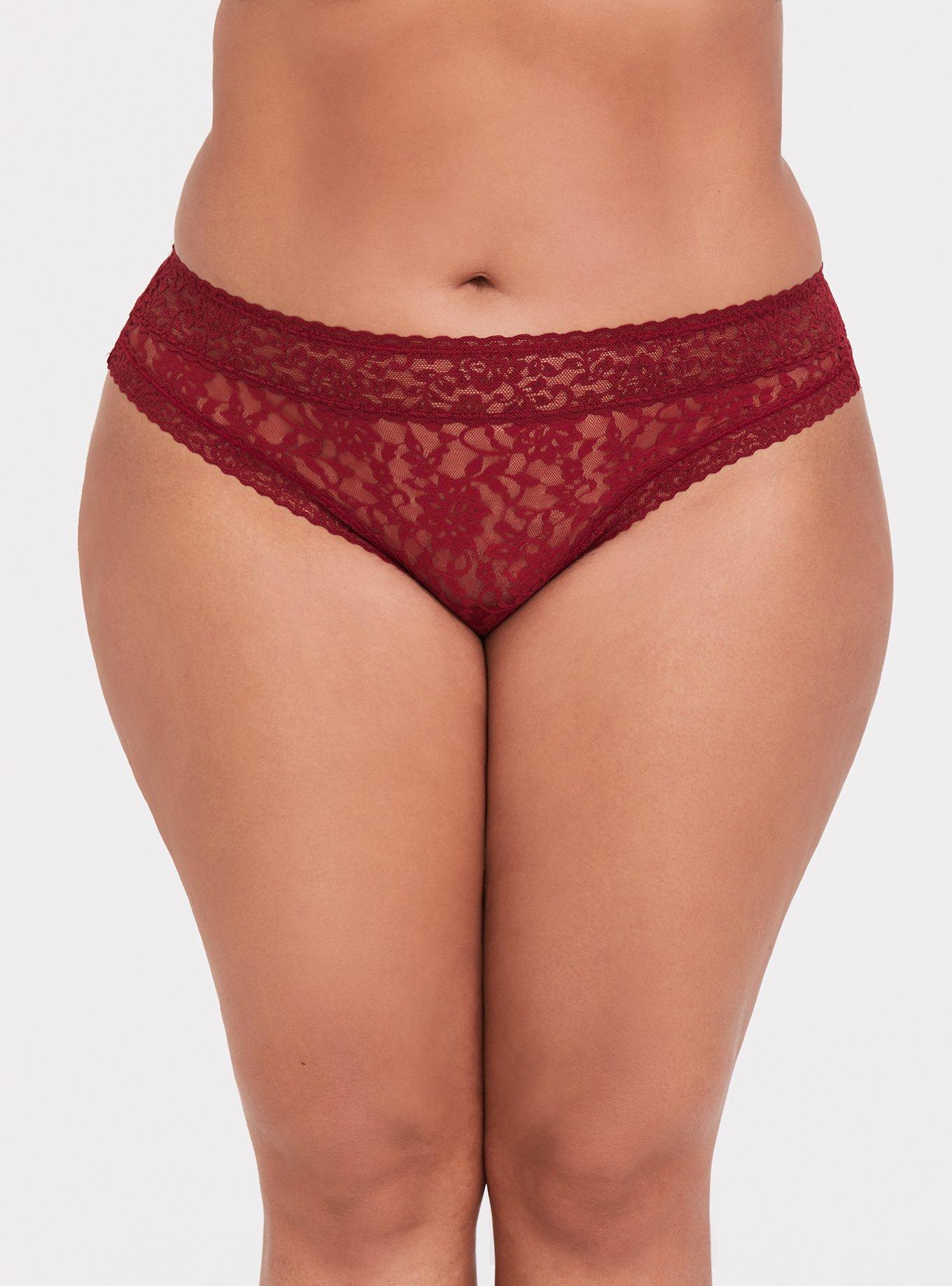 Plus Size - Lacey Mid-Rise Thong Panty - Torrid