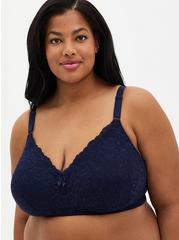 Plus Size Wire-Free Lightly Lined Lace 360° Back Smoothing® Bra, PEACOAT, hi-res