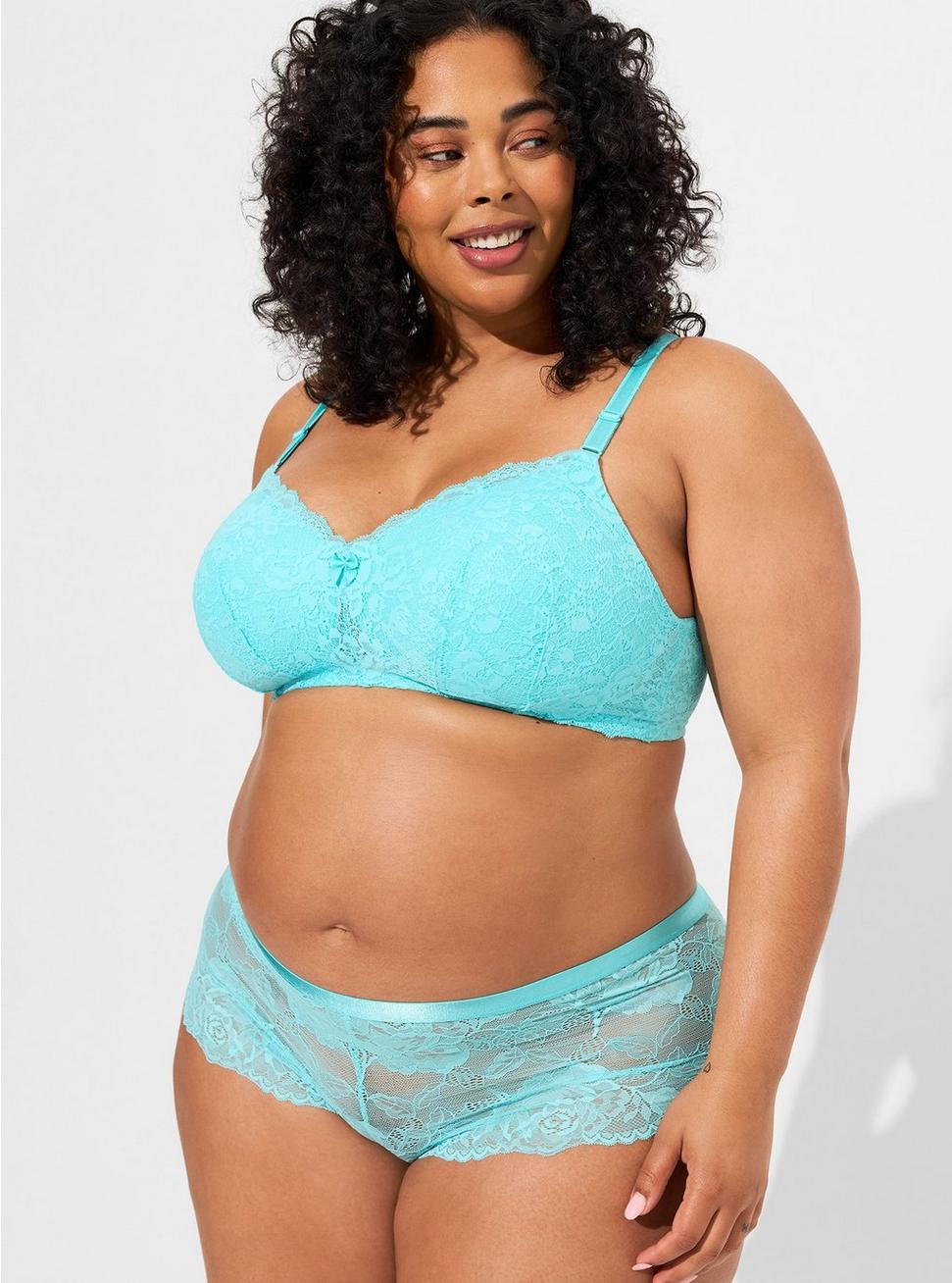 Wire-Free Lightly Lined Lace 360° Back Smoothing® Bra, BLUE RADIANCE, hi-res