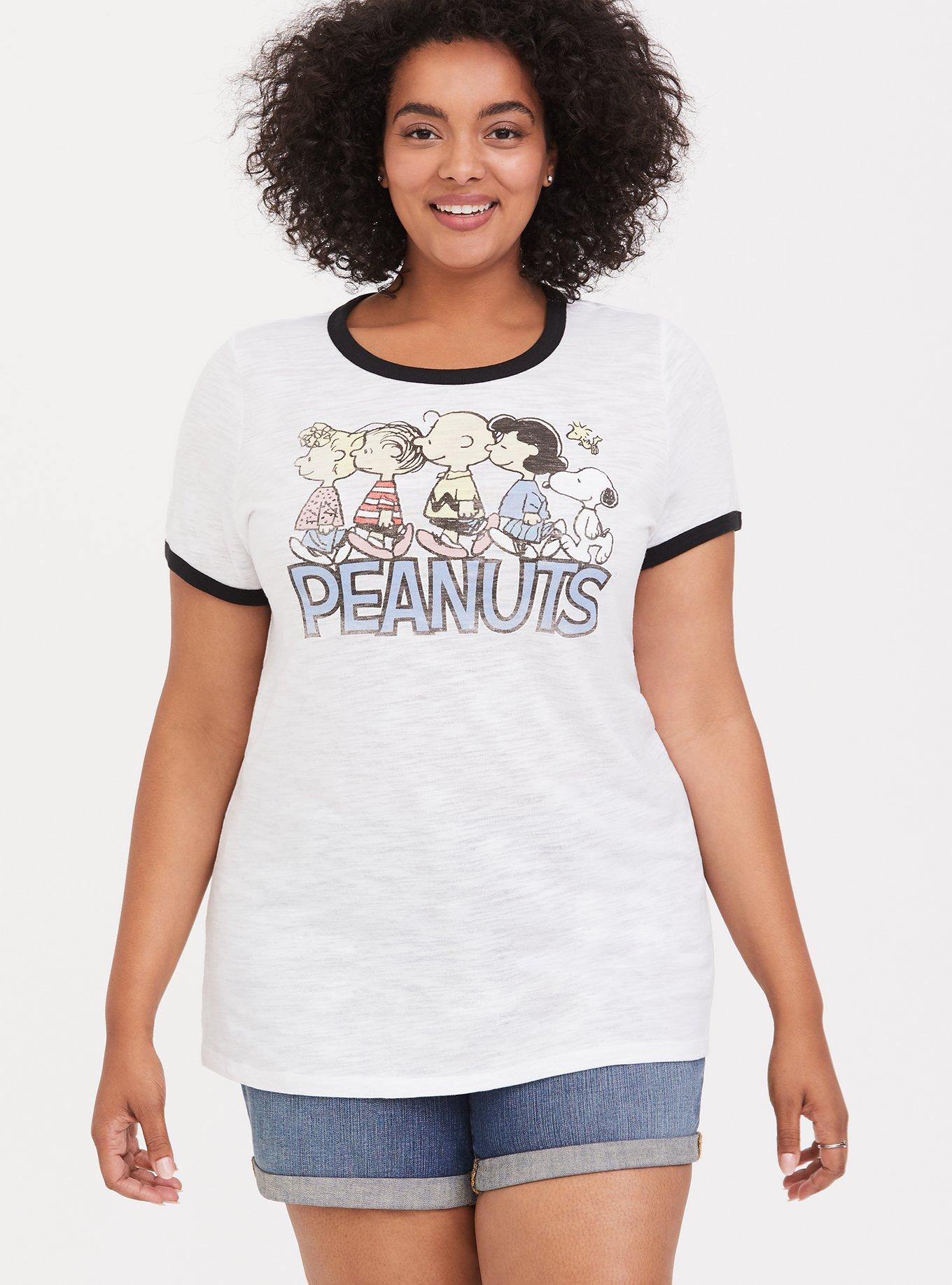 Peanuts & Charlie Brown Gang White Classic Fit Ringer Tee, MEDIUM HEATHER GREY, alternate