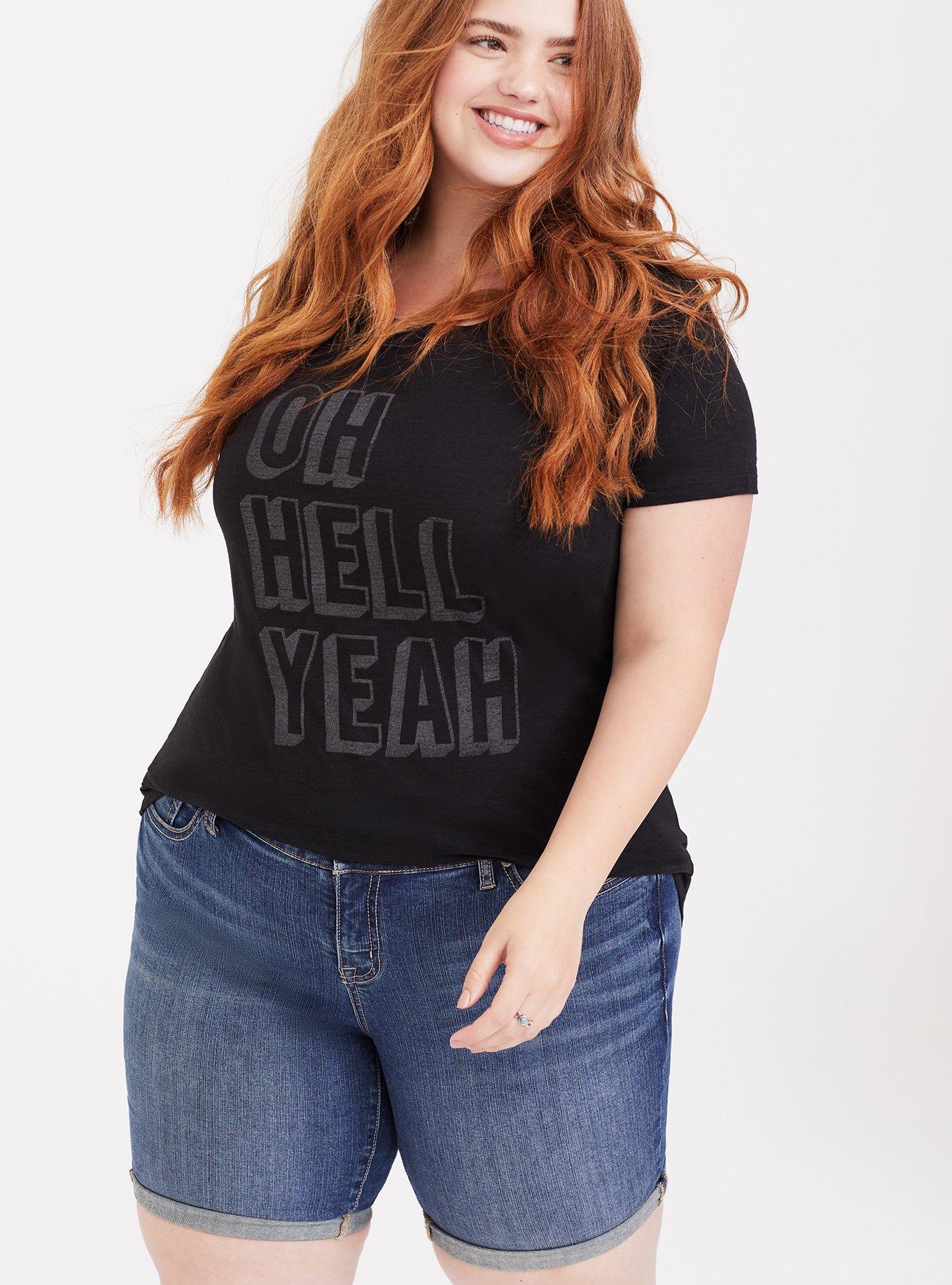 Black Hell Yeah Slim Fit Slub Tee, DEEP BLACK, alternate