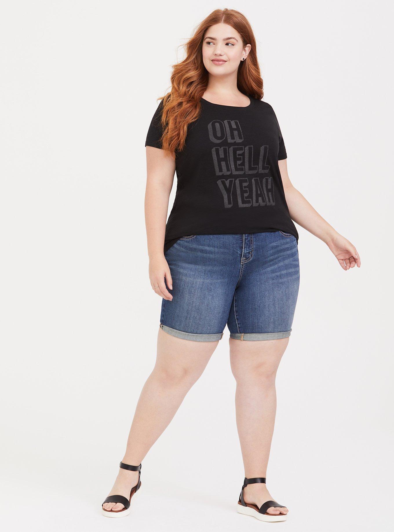 Black Hell Yeah Slim Fit Slub Tee, DEEP BLACK, alternate