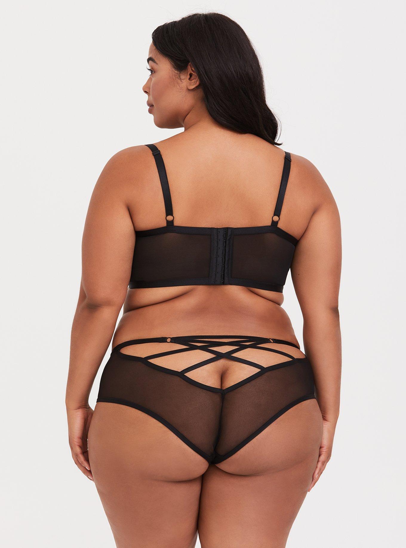 Black Mesh & Metallic Silver Underwire Bralette, SILVER BLACK, alternate