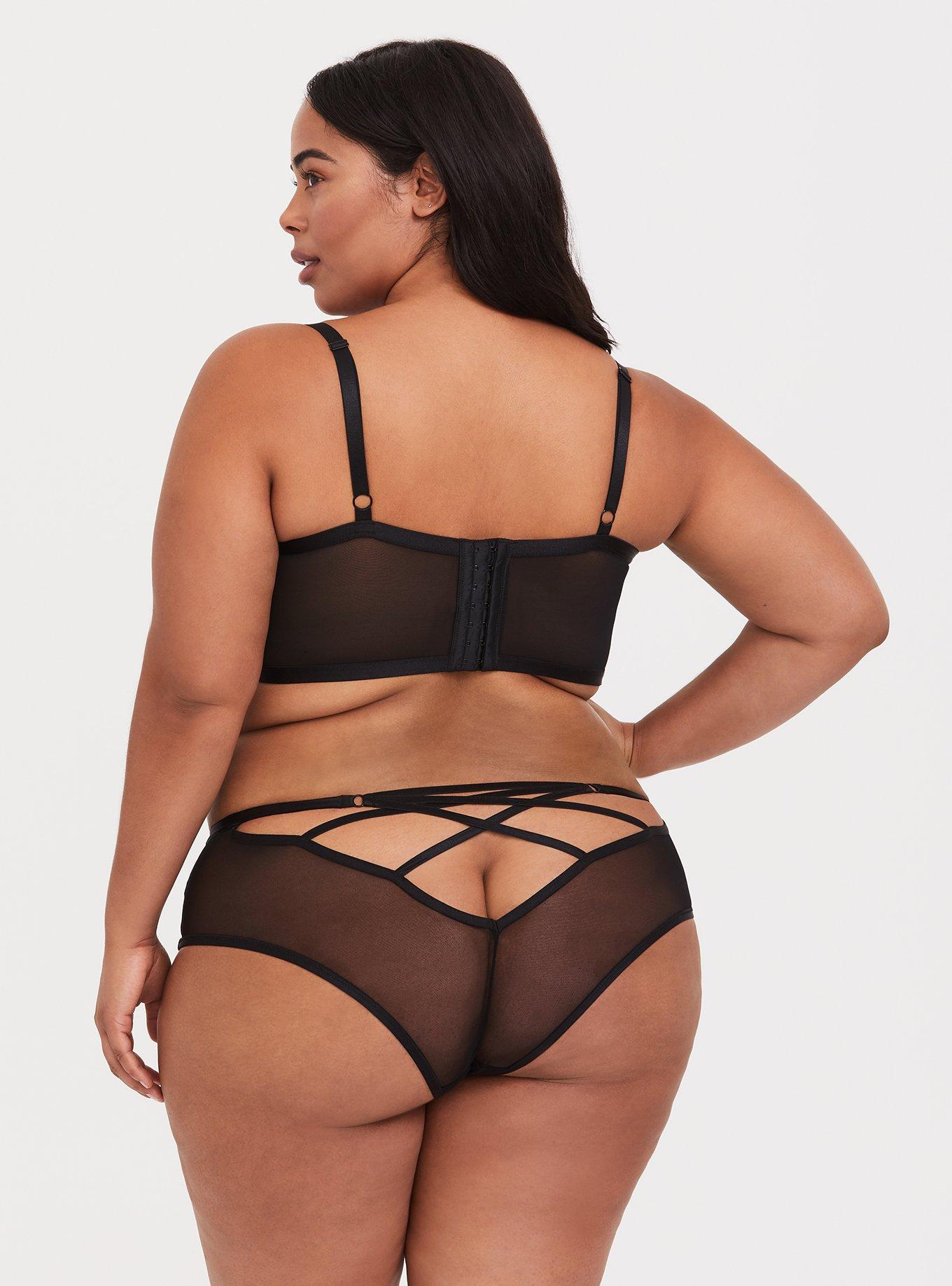 Black Mesh & Metallic Silver Underwire Bralette, SILVER BLACK, alternate