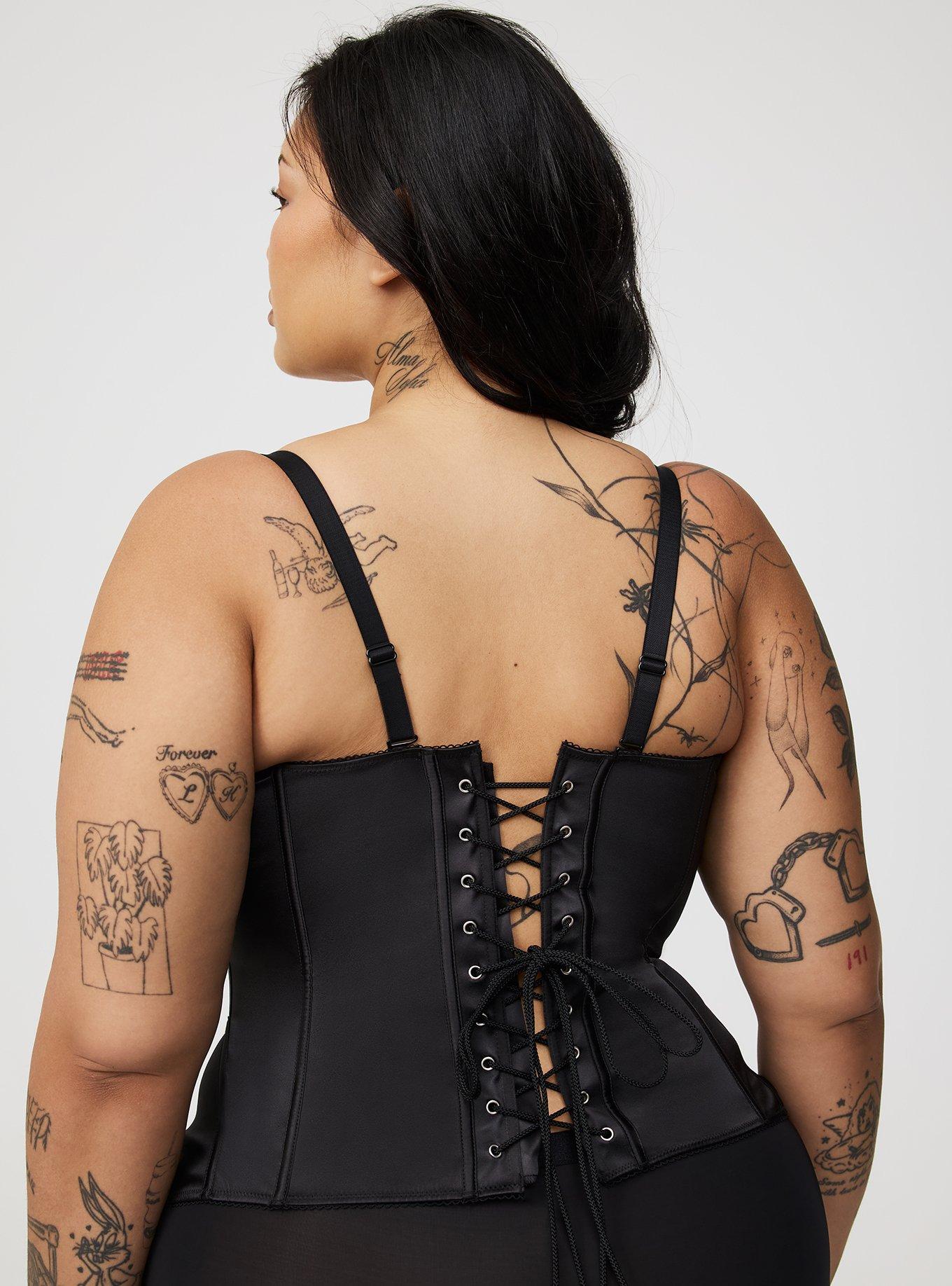 Satin Cat Hook-Front Bustier