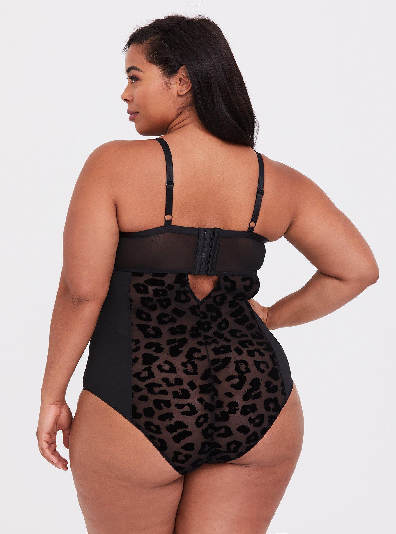 Plus Size - Flocked Mesh Bodysuit - Torrid