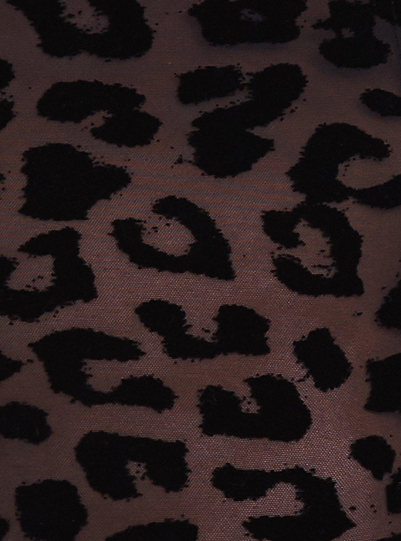 Textured Sheer Leopard Print Bodysuit Set –