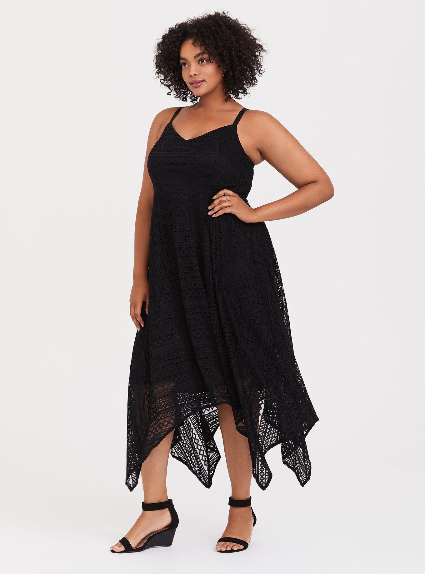 Plus size shop handkerchief hem dress