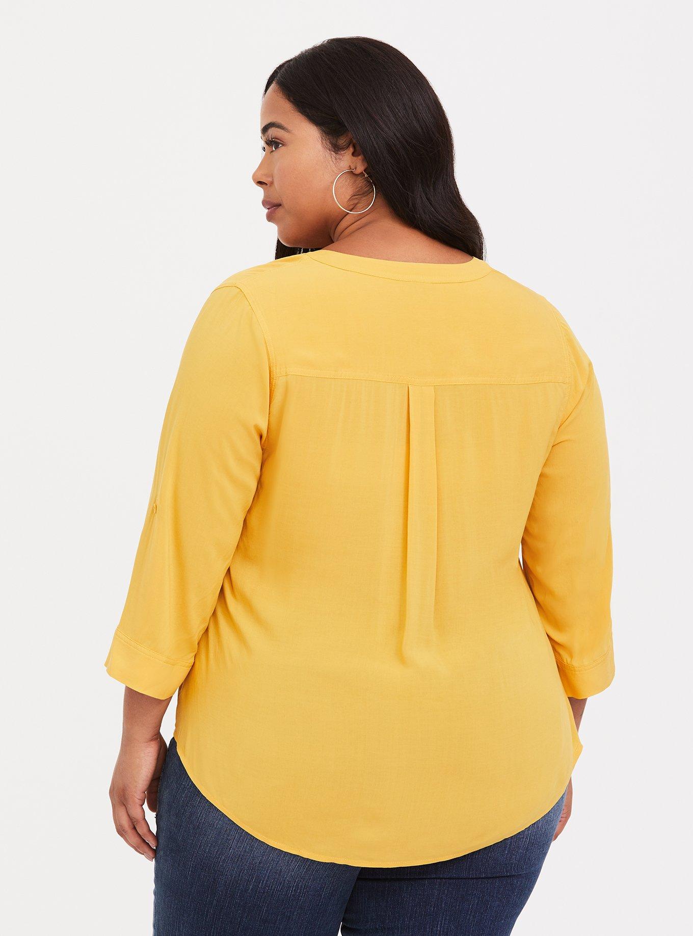 Mustard yellow best sale top plus size