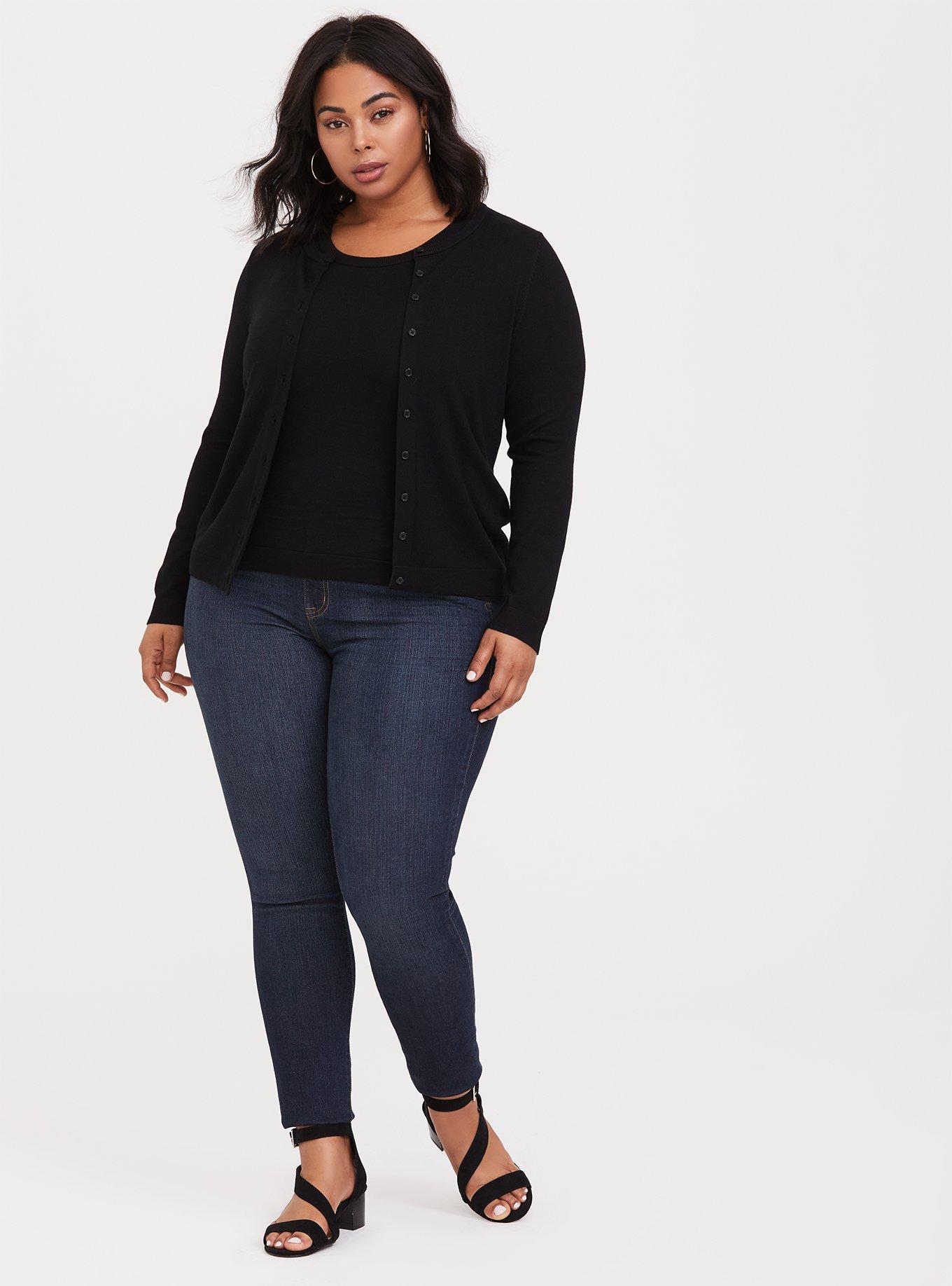 Plus Size Pullover Sleeveless Scoop Neck Sweater, BLACK, alternate