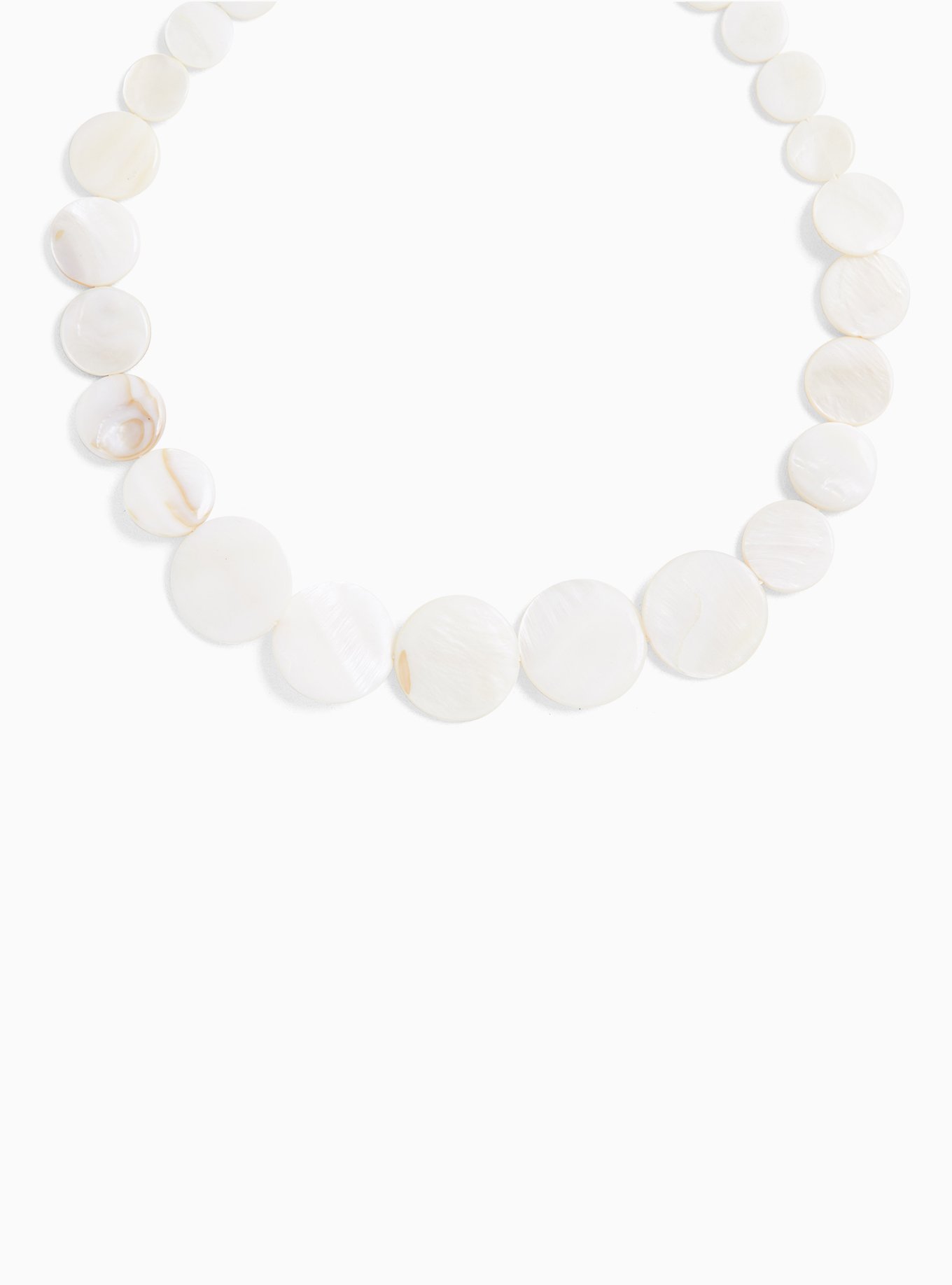 Plus Size - Ivory Shell Round Disk Necklace - Torrid