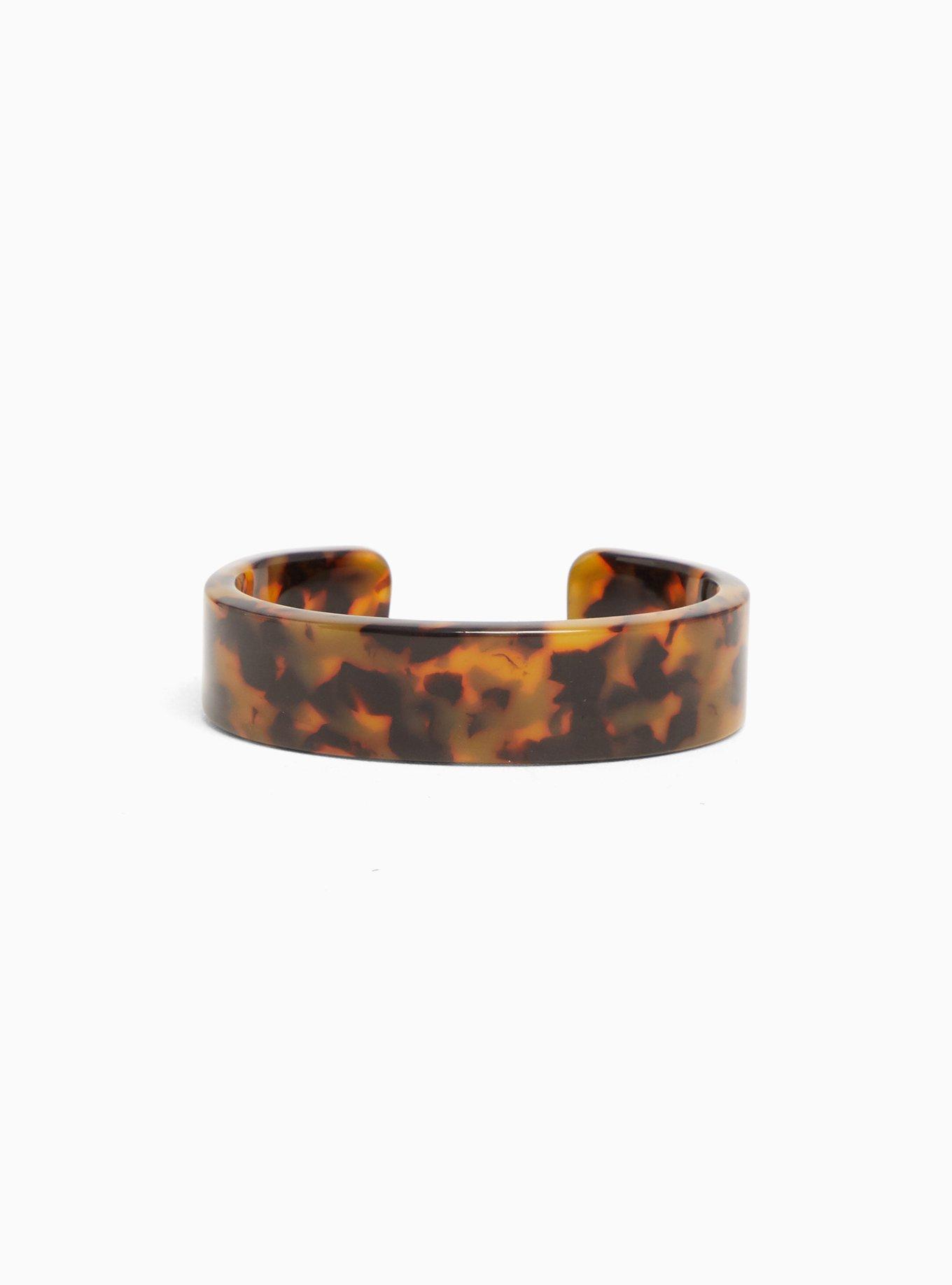 Tortoise Resin Cuff, BROWN, hi-res