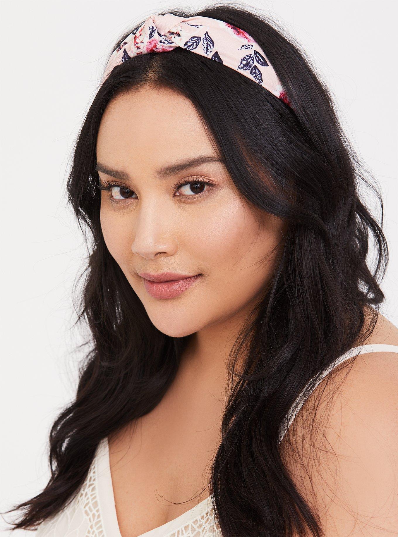 Plus Size Pink Floral Top Knot Headband Torrid