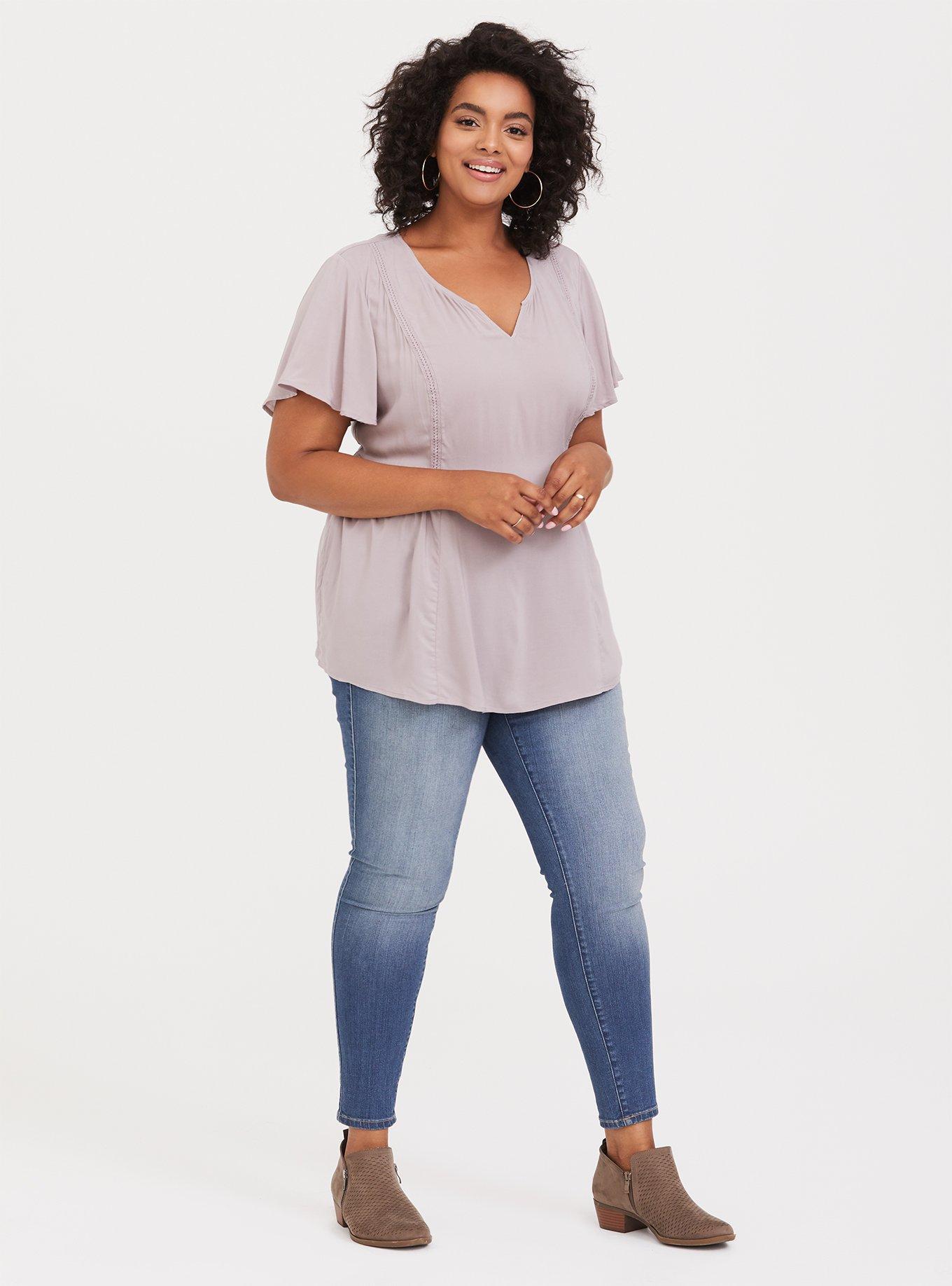 Velvet Elaine Rayon Challis Long Sleeve Blouse - Bubble Pink main image 1