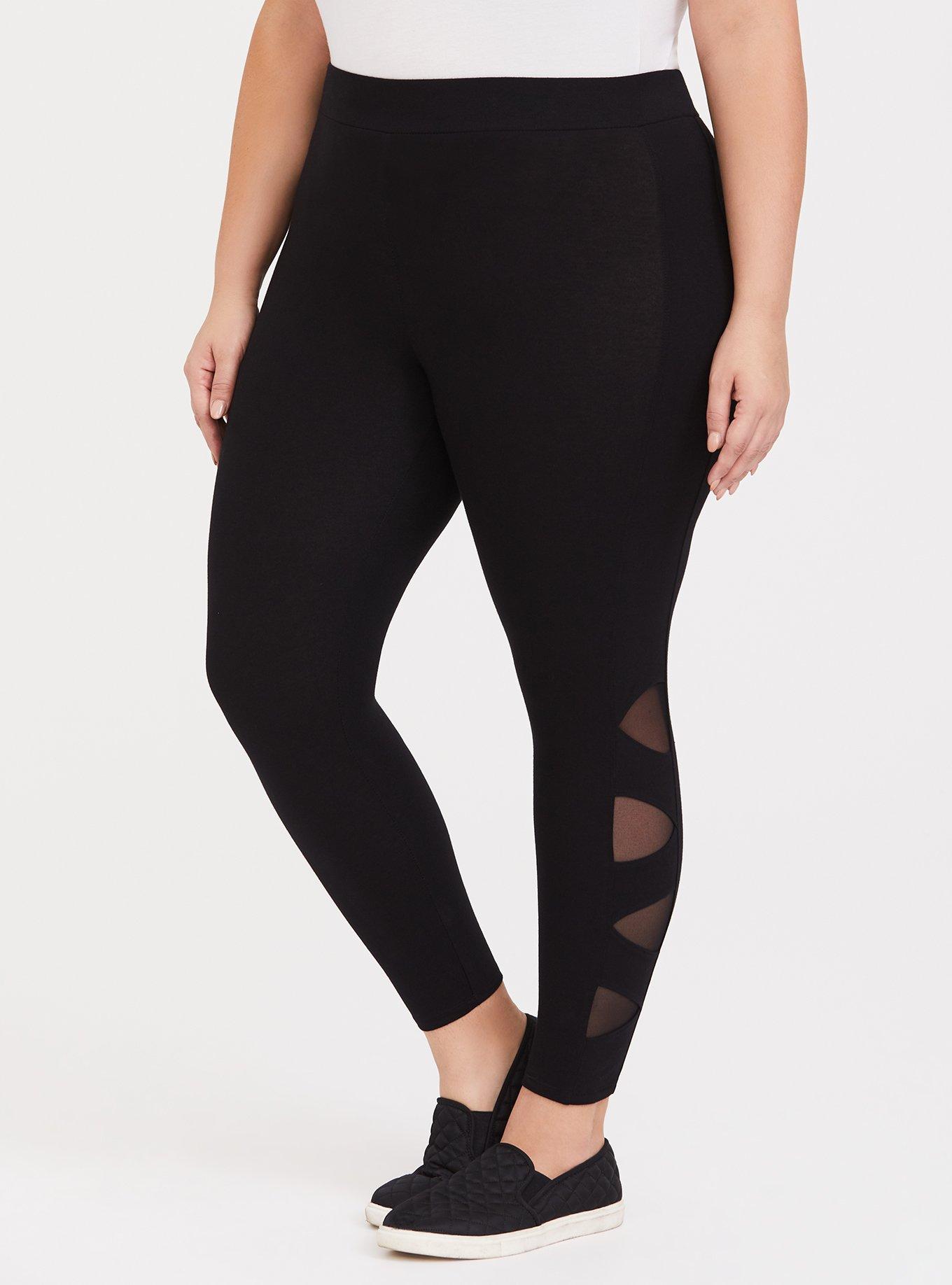 Plus Size - Premium Legging - Lattice Side Black - Torrid