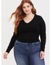 Black Crop Pullover Sweater, DEEP BLACK, hi-res