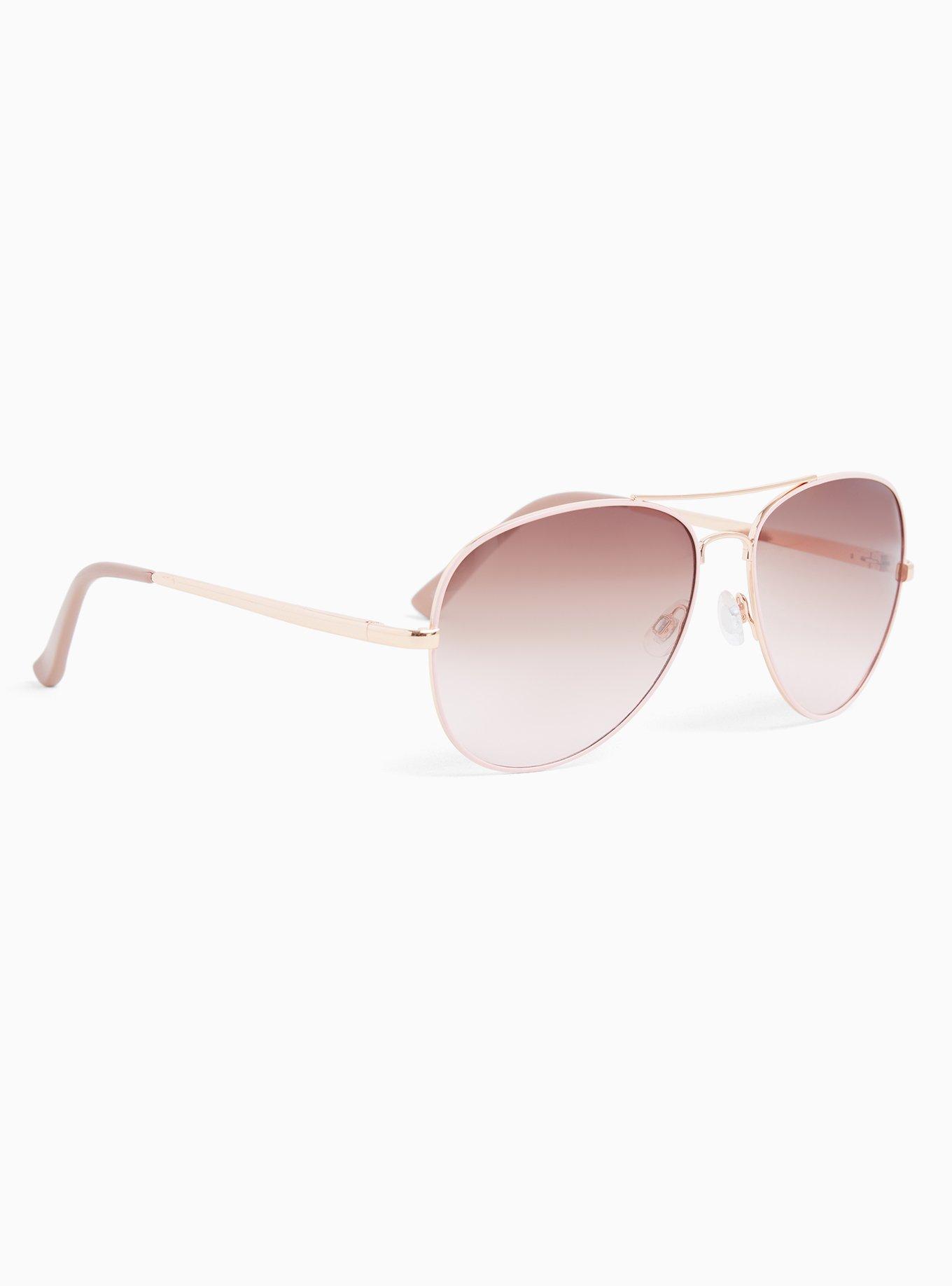 Plus Size Blush Pink Metal Aviator Sunglasses Torrid