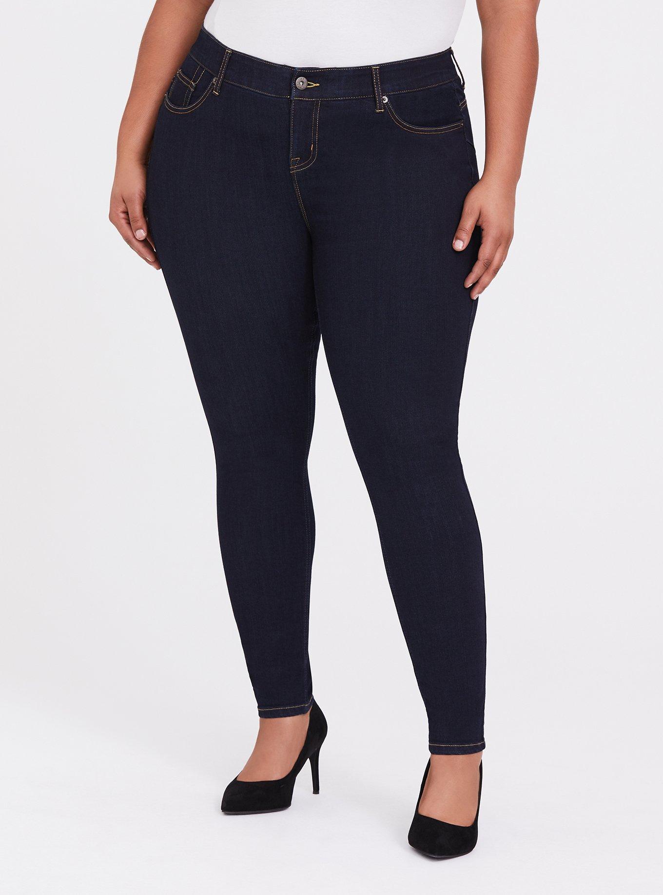 Women's Skinny Jean Elastic Waist Pull-On Jegging Denim Pants with Pockets  Regular - Plus Size, Dark Denim-69, 3XL price in Saudi Arabia,   Saudi Arabia