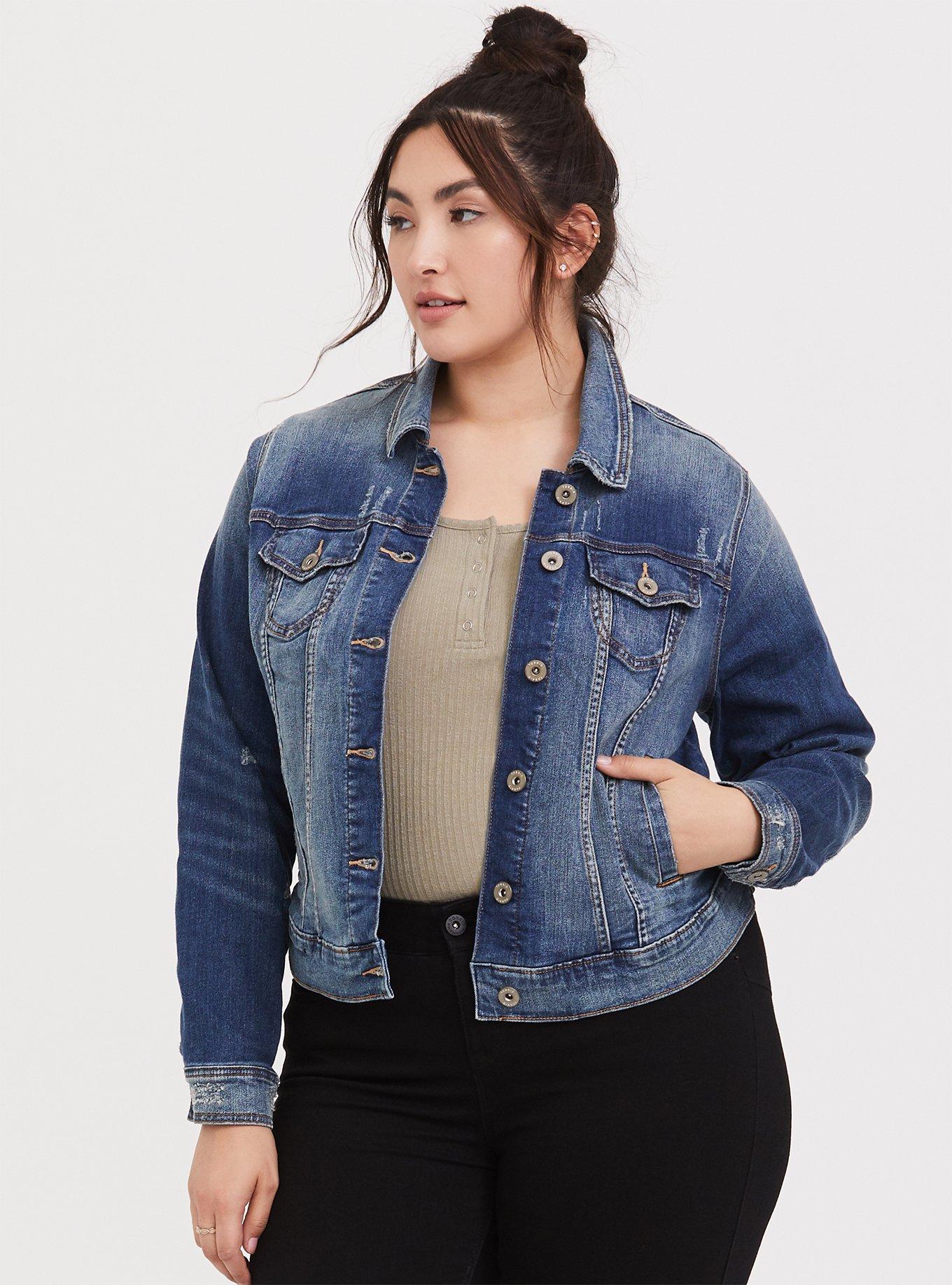 Torrid distressed cheap jean jacket