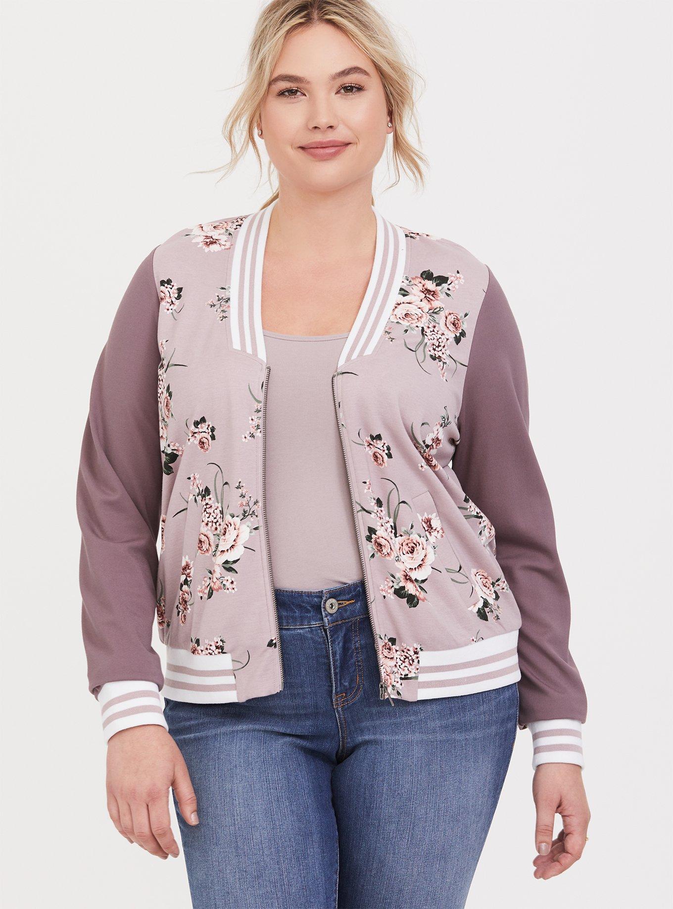 Torrid floral bomber jacket top