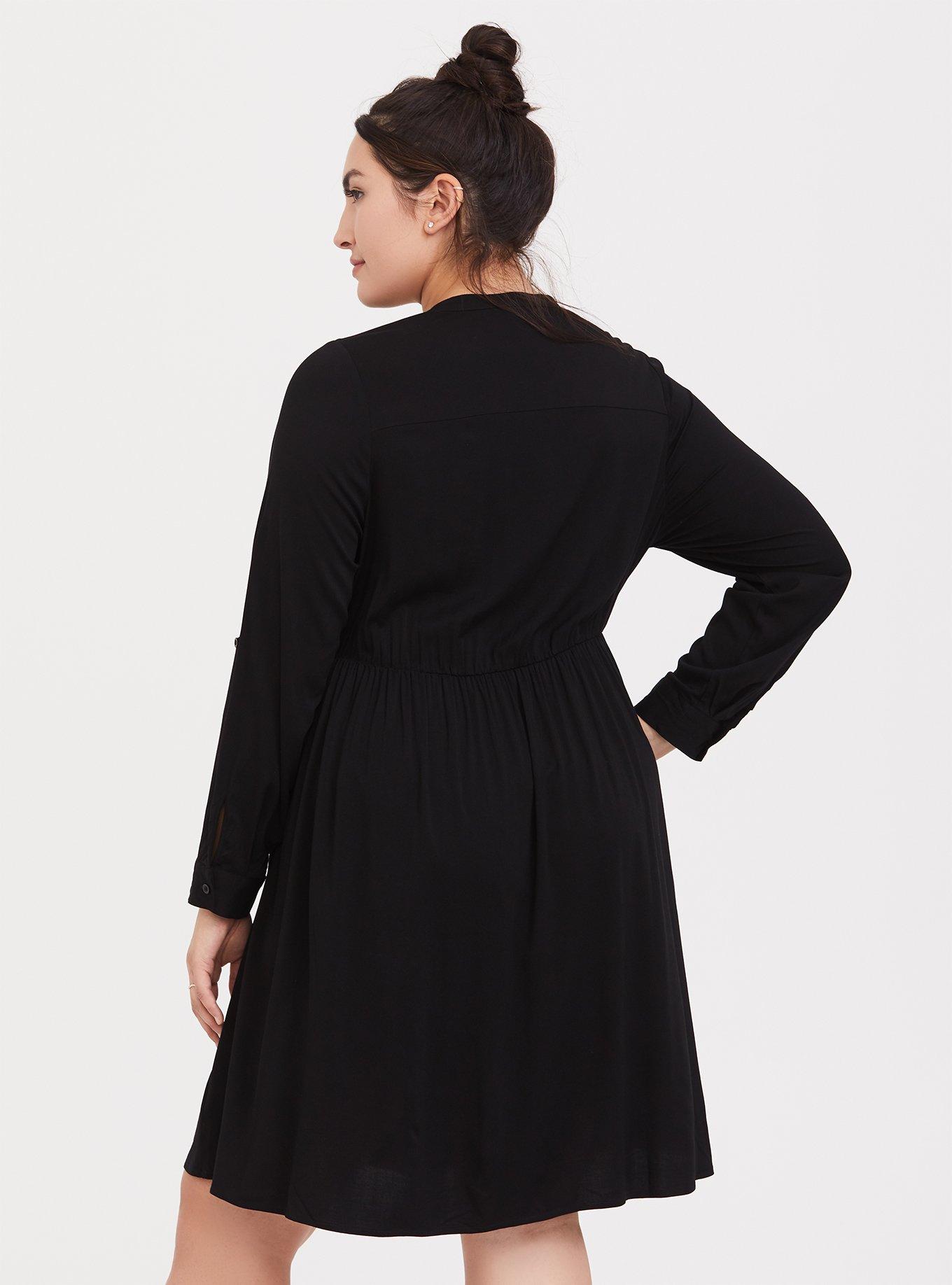 Plus Size - Mini Challis Button-Front Shirt Dress - Torrid