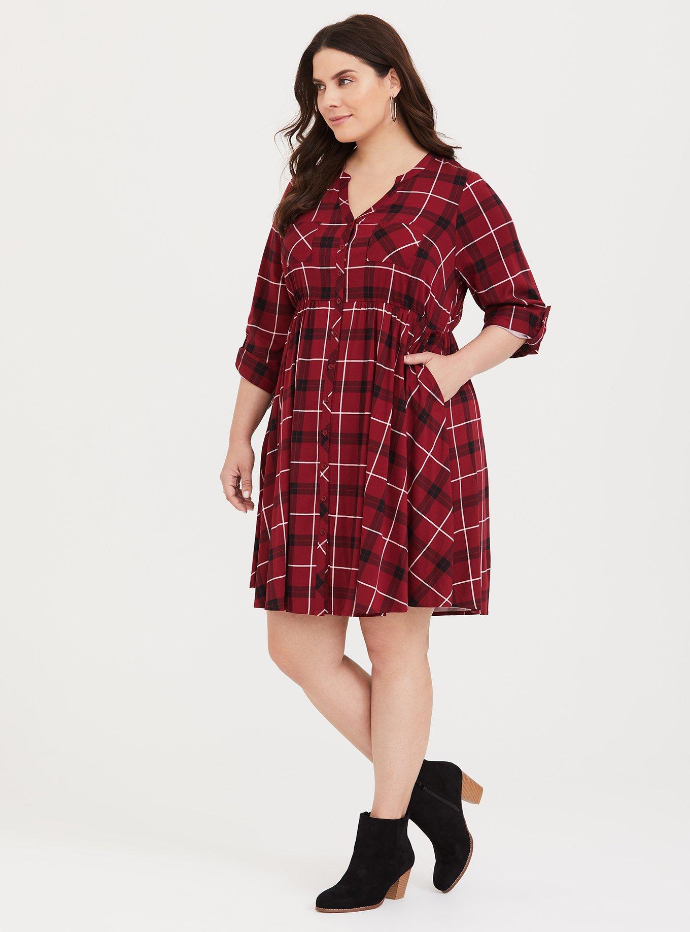 Plus Size - Mini Challis Button-Front Shirt Dress - Torrid