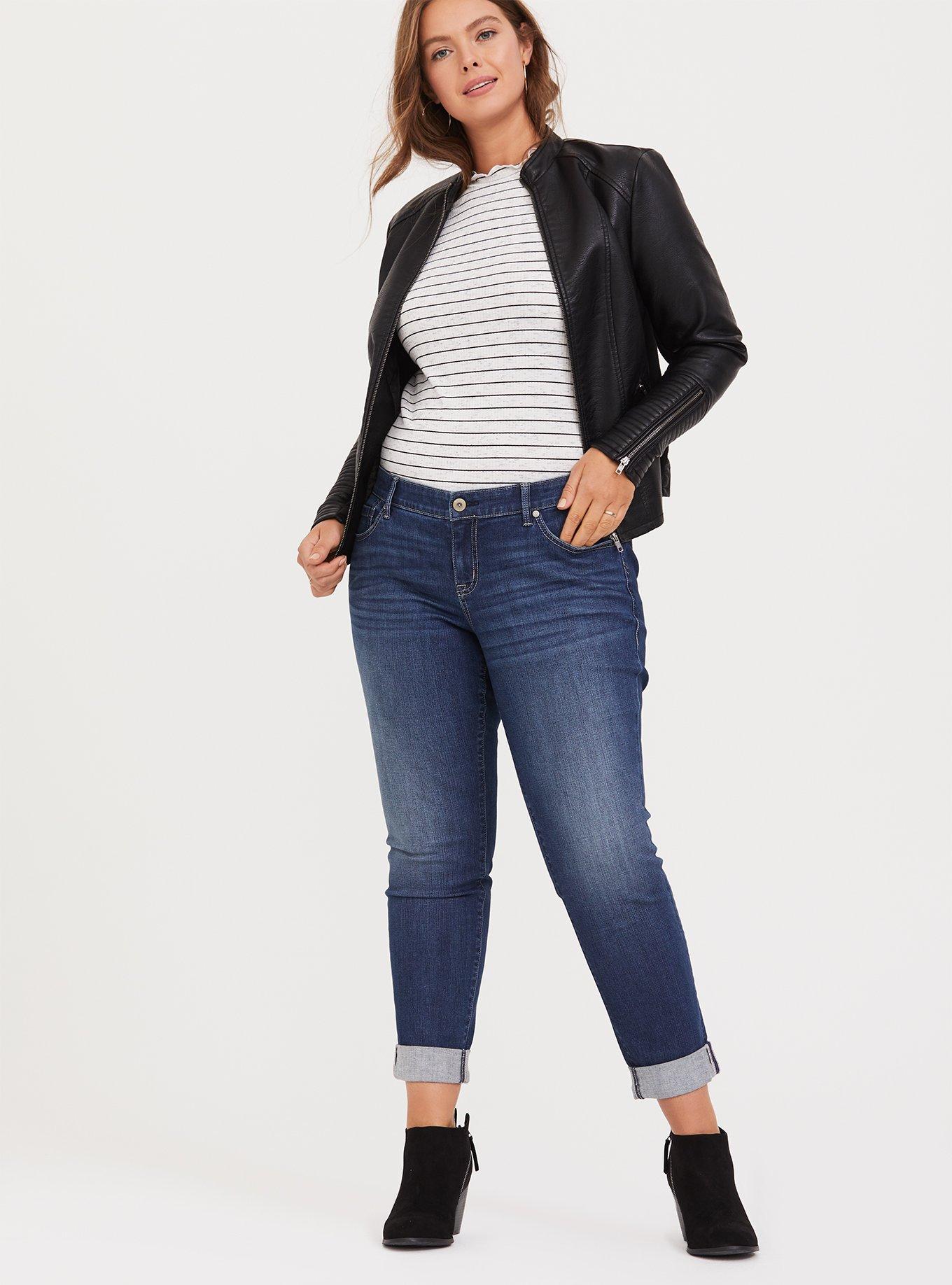 Plus Size Marled White & Black Stripe Mock Neck Tee, STRIPE WHITE BLACK, alternate