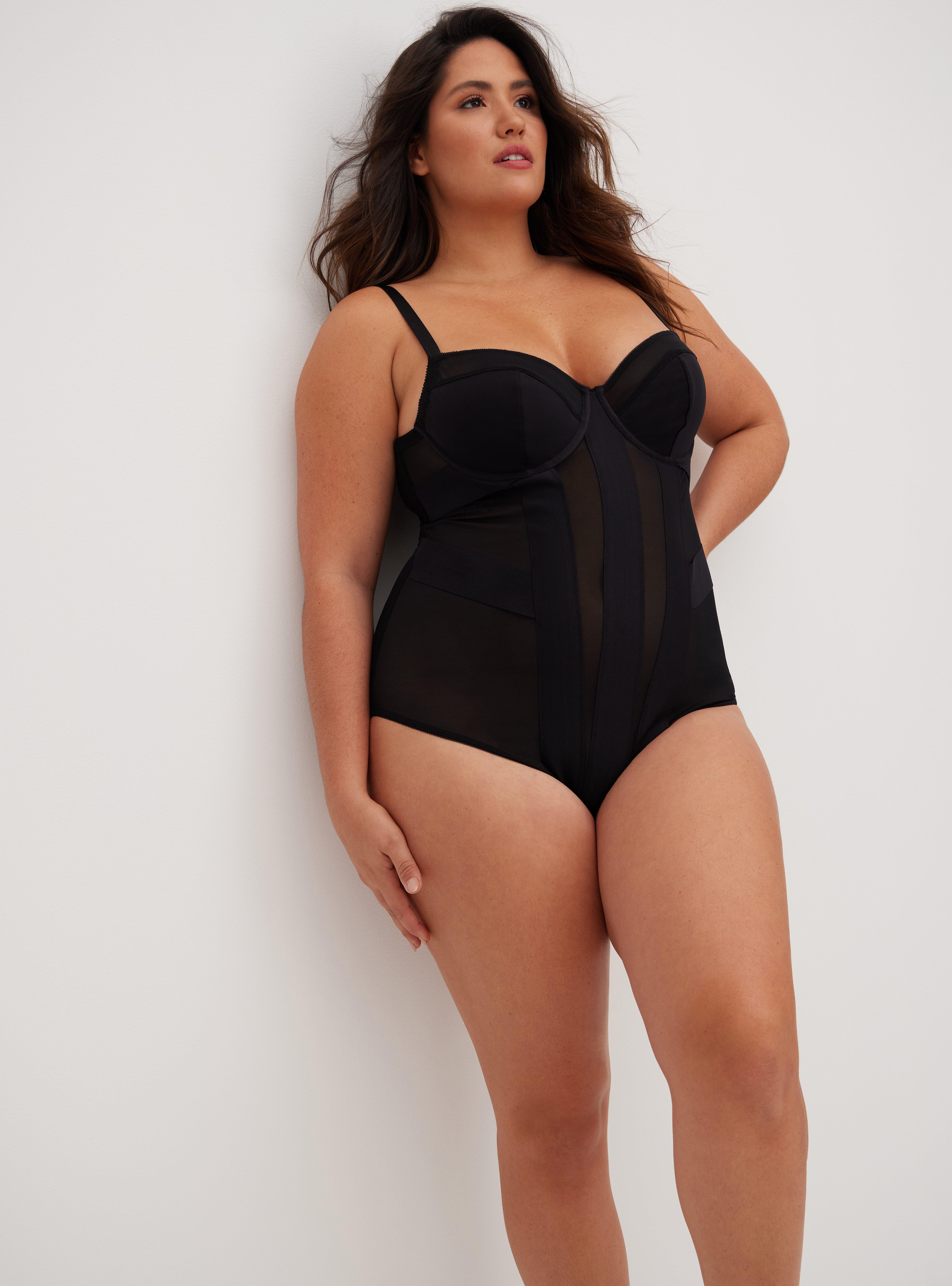 Plus Size - Shiny Nylon Halter Neck Bodysuit - Torrid